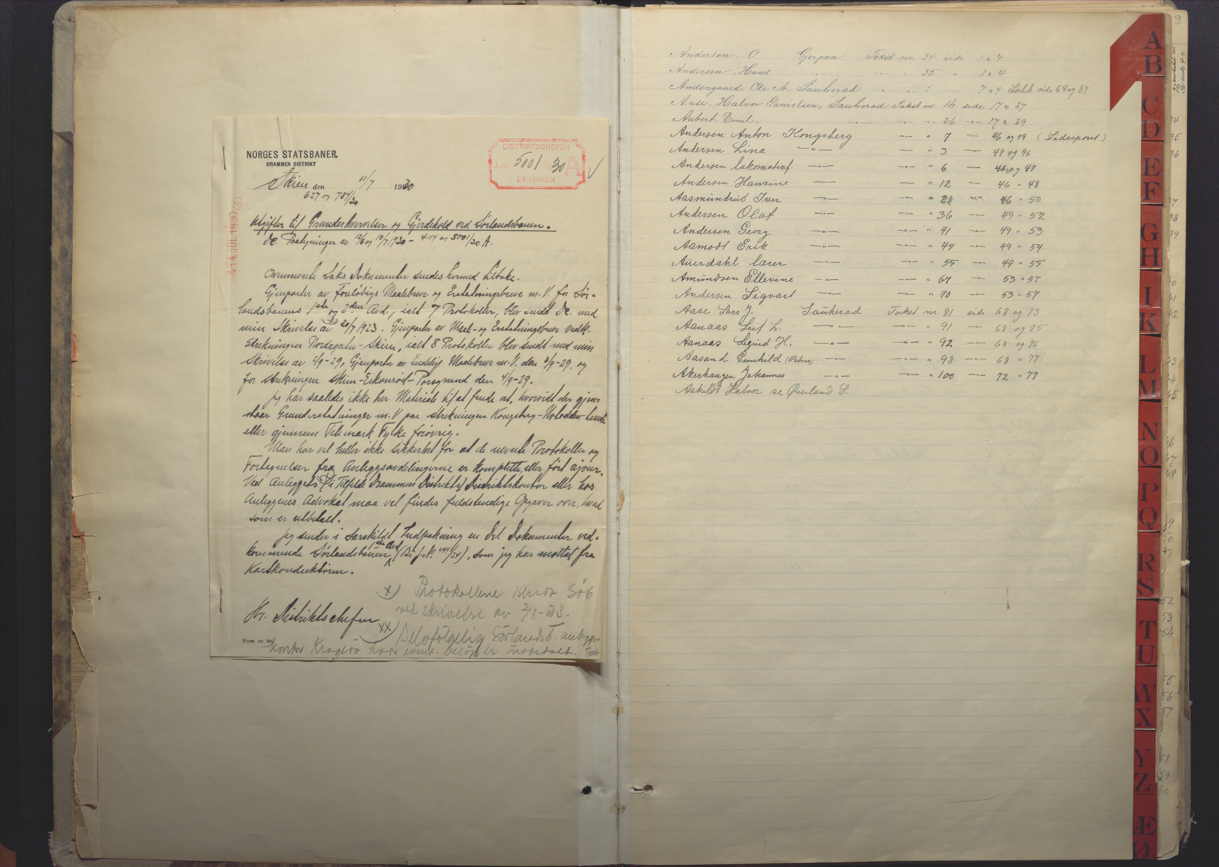 Norges Statsbaner Drammen distrikt (NSB), AV/SAKO-A-30/H/Hf/Hfa/L0016: Konduktørprotokoll Notodden-Skien og Kongsberg-Gvarv, 1919-1927