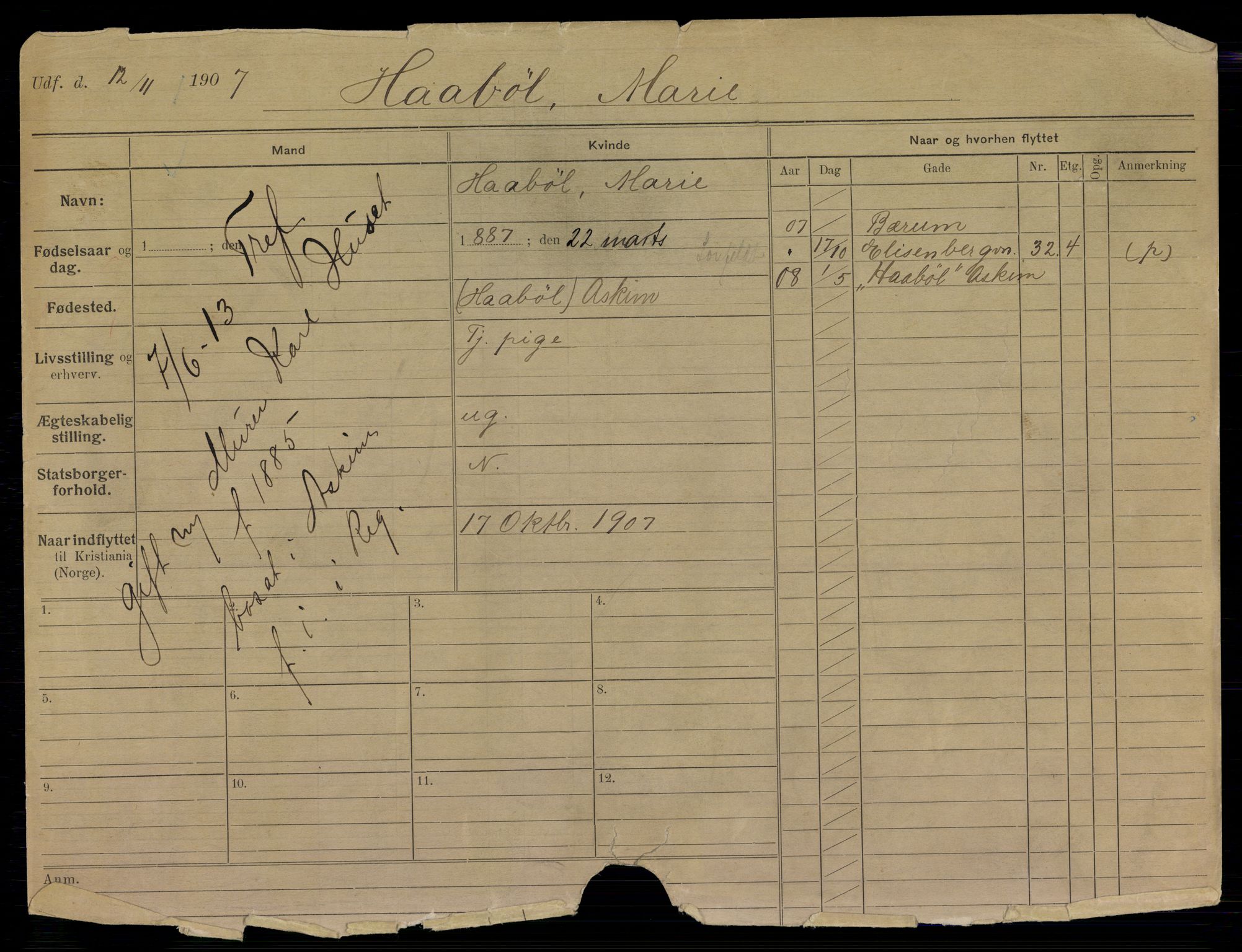 Oslo folkeregister, Registerkort, AV/SAO-A-11715/K/Kb/L0017: H - L, 1913