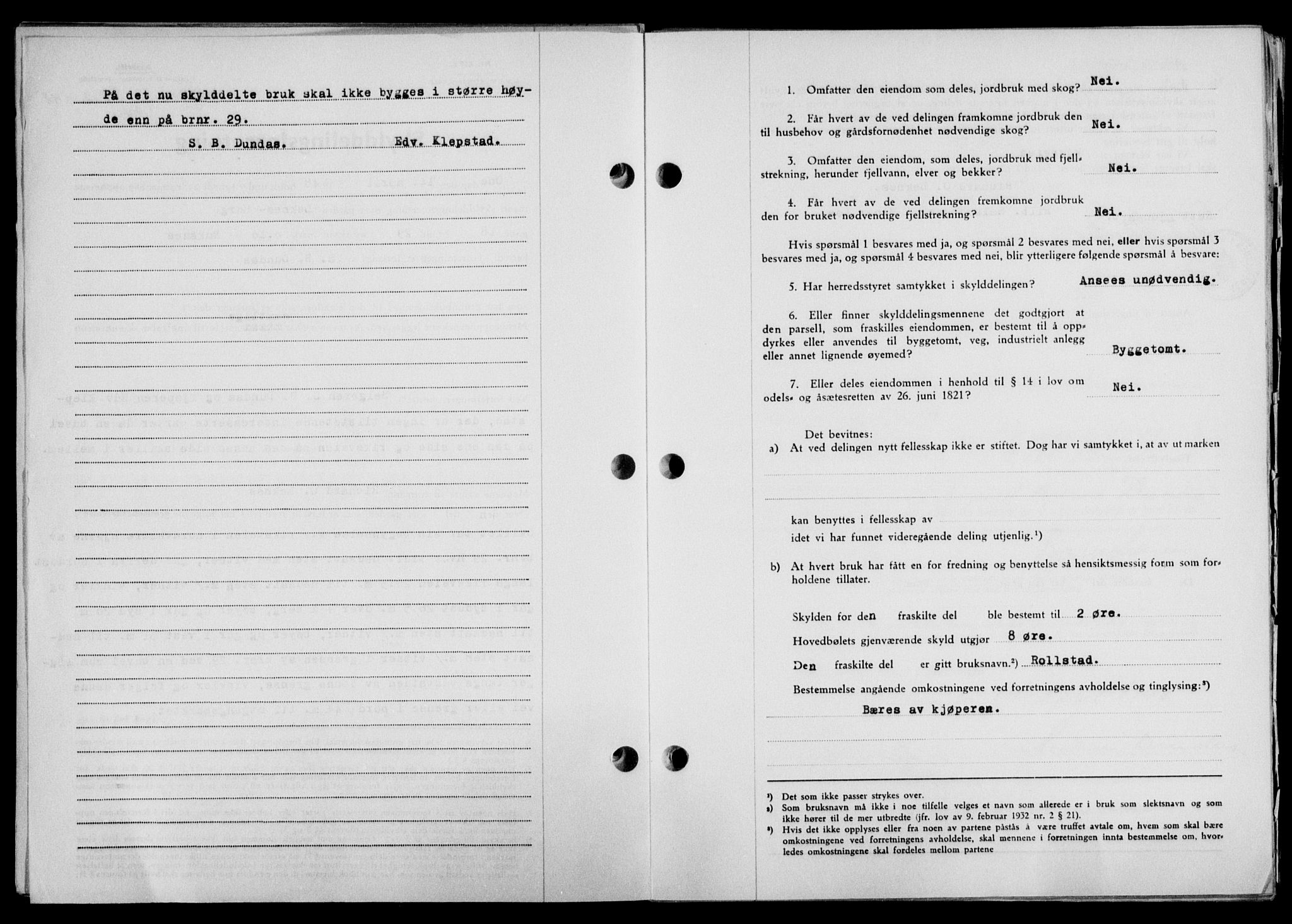 Lofoten sorenskriveri, SAT/A-0017/1/2/2C/L0018a: Pantebok nr. 18a, 1948-1948, Dagboknr: 802/1948