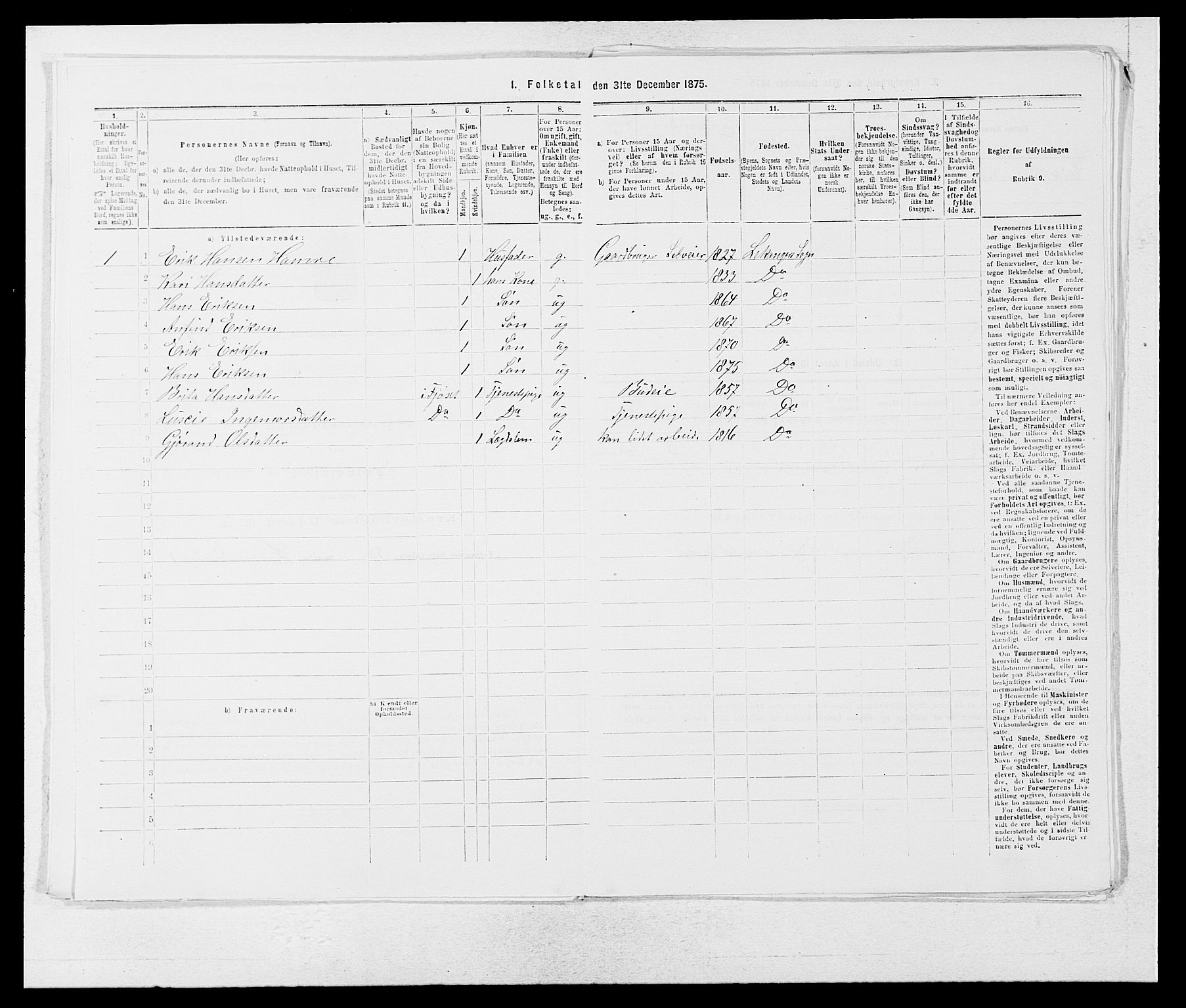 SAB, Folketelling 1875 for 1419P Leikanger prestegjeld, 1875, s. 120