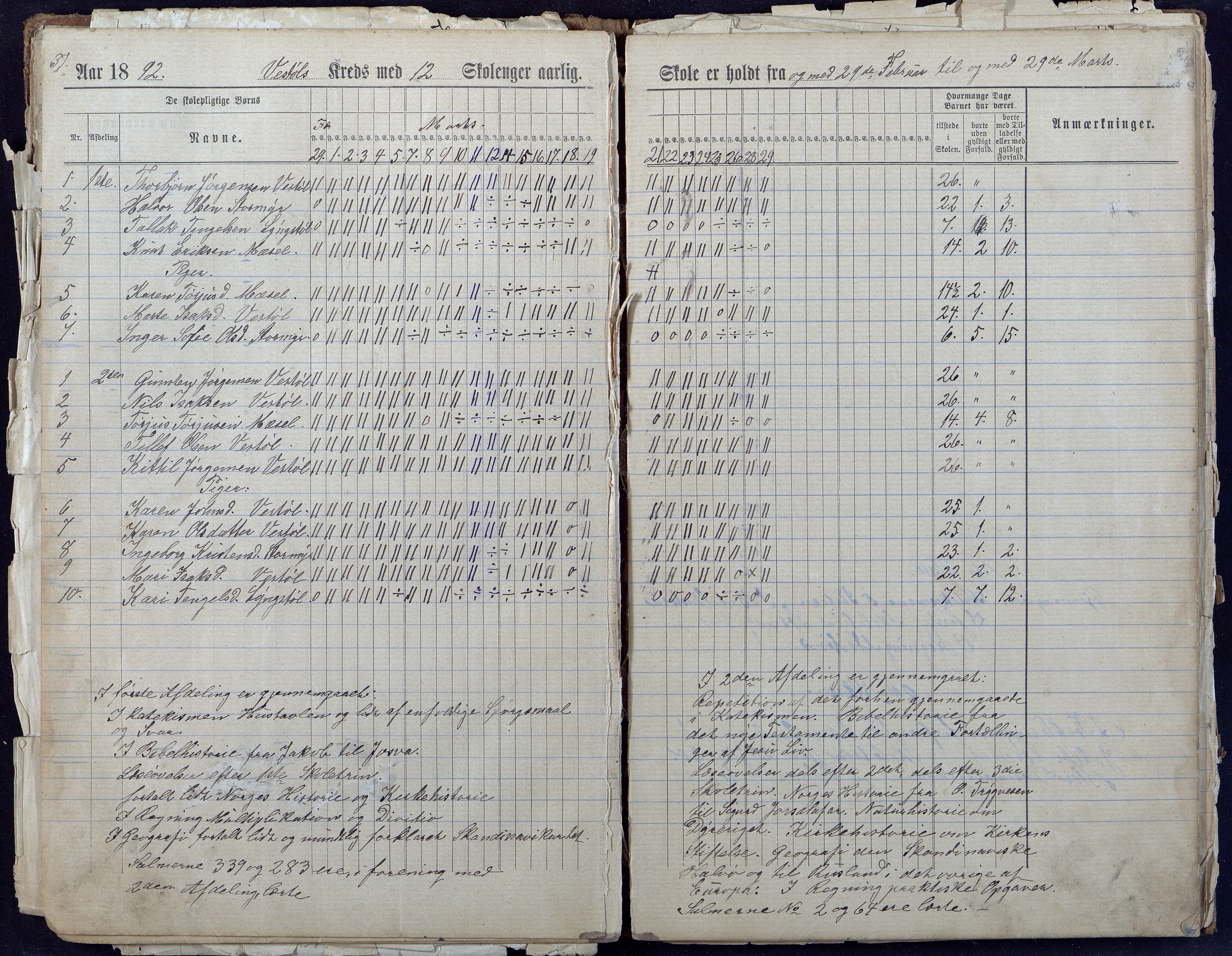 Gjerstad Kommune, Løite Skole, AAKS/KA0911-550c/F01/L0001: Dagbok Løite-Vestøl-Lunden skole, 1891-1901, s. 39