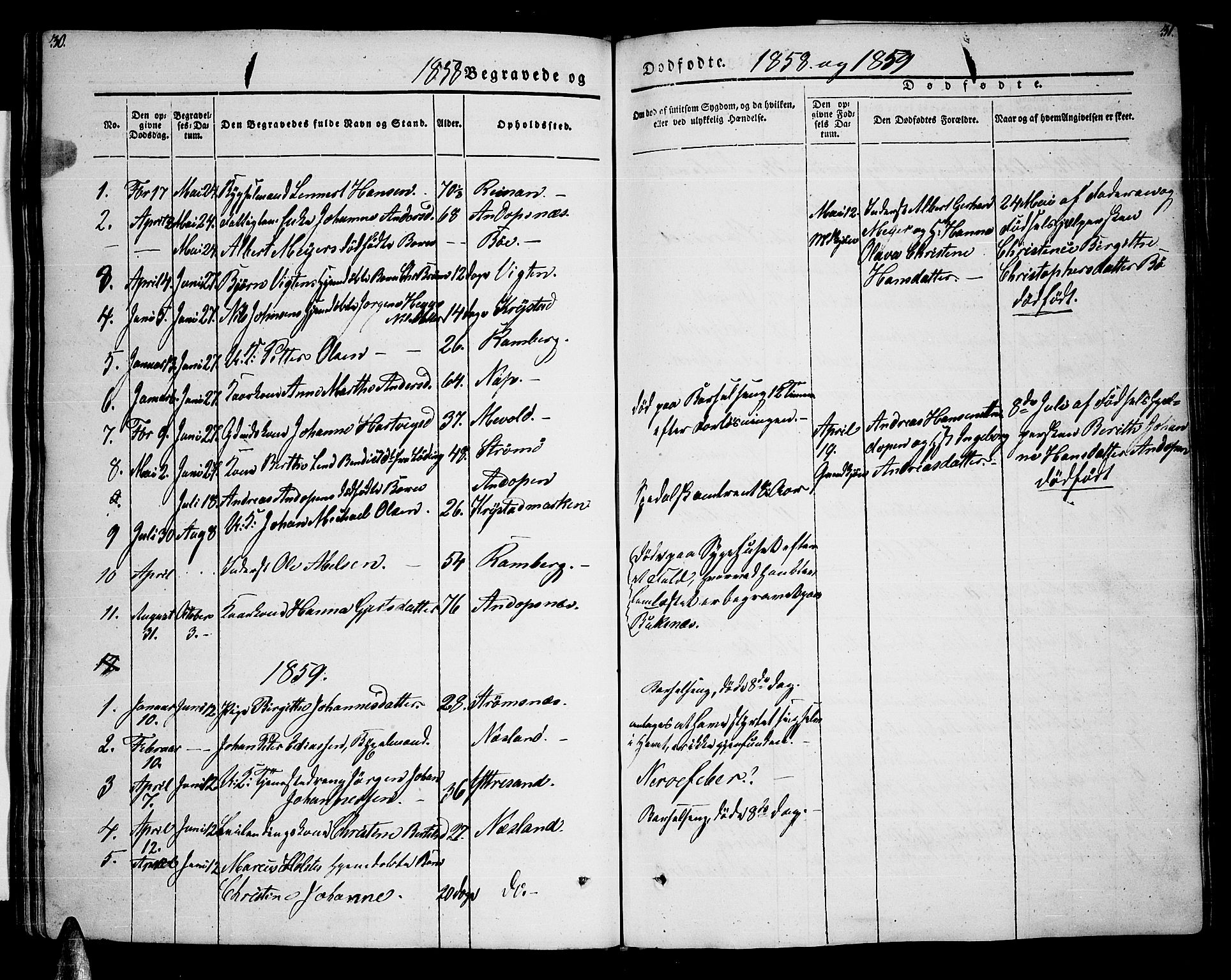 Ministerialprotokoller, klokkerbøker og fødselsregistre - Nordland, AV/SAT-A-1459/885/L1212: Klokkerbok nr. 885C01, 1847-1873, s. 30-31
