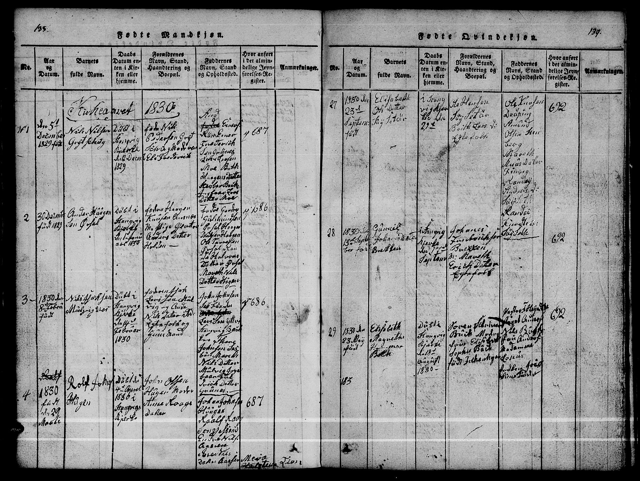 Ministerialprotokoller, klokkerbøker og fødselsregistre - Møre og Romsdal, SAT/A-1454/592/L1031: Klokkerbok nr. 592C01, 1820-1833, s. 138-139