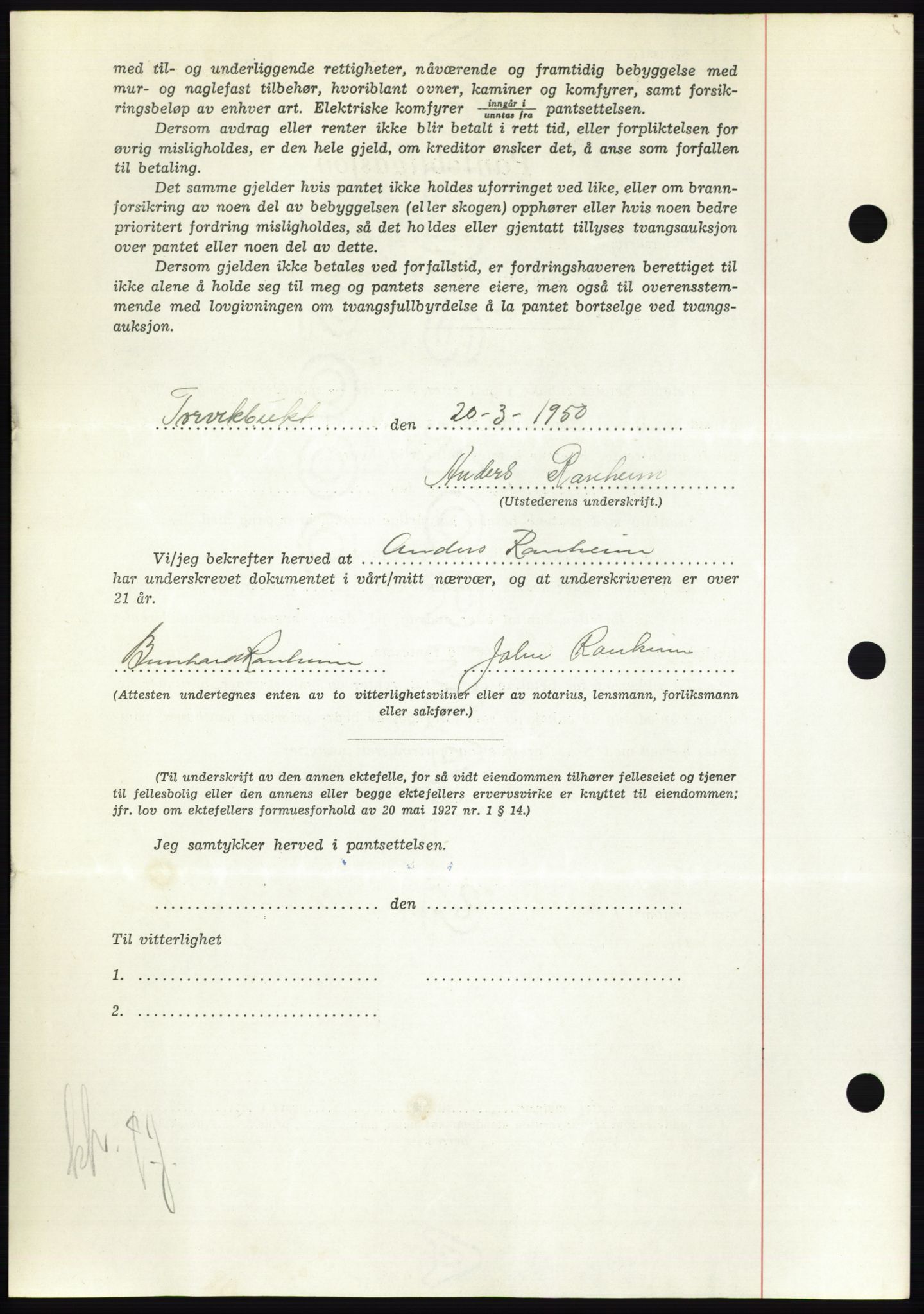 Nordmøre sorenskriveri, AV/SAT-A-4132/1/2/2Ca: Pantebok nr. B104, 1950-1950, Dagboknr: 1193/1950