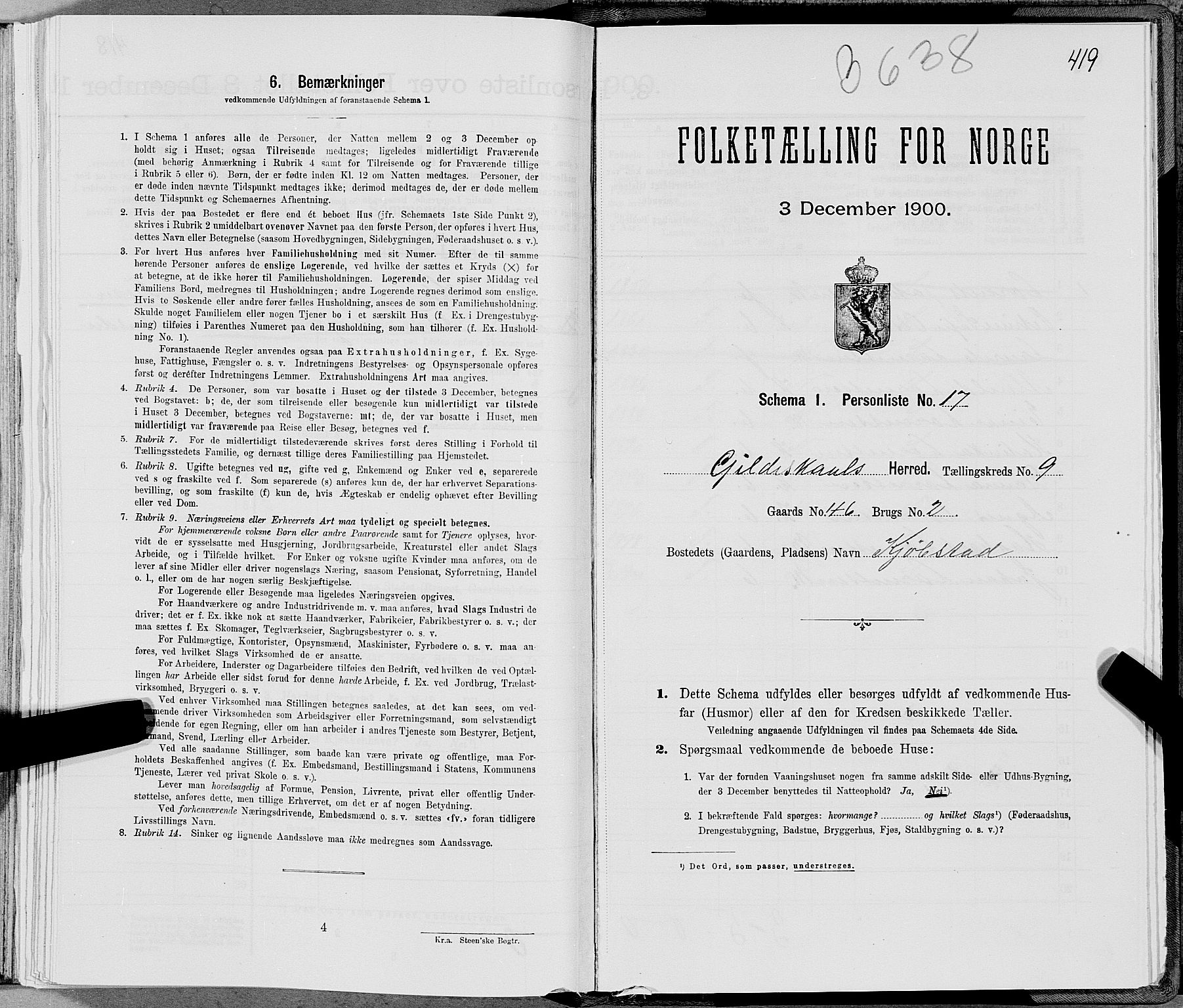 SAT, Folketelling 1900 for 1838 Gildeskål herred, 1900, s. 935