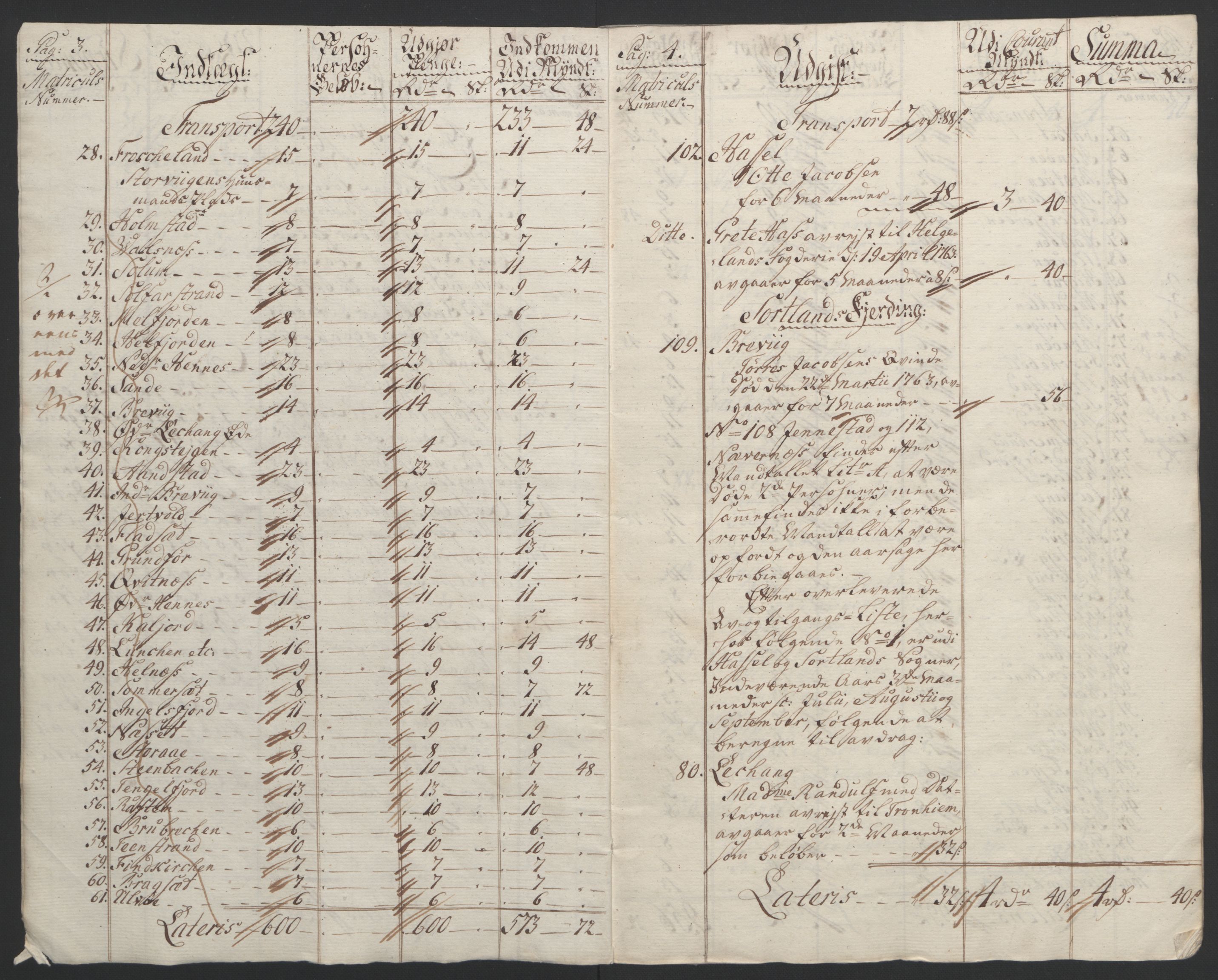 Rentekammeret inntil 1814, Reviderte regnskaper, Fogderegnskap, RA/EA-4092/R67/L4747: Ekstraskatten Vesterålen, Andenes og Lofoten, 1762-1766, s. 7