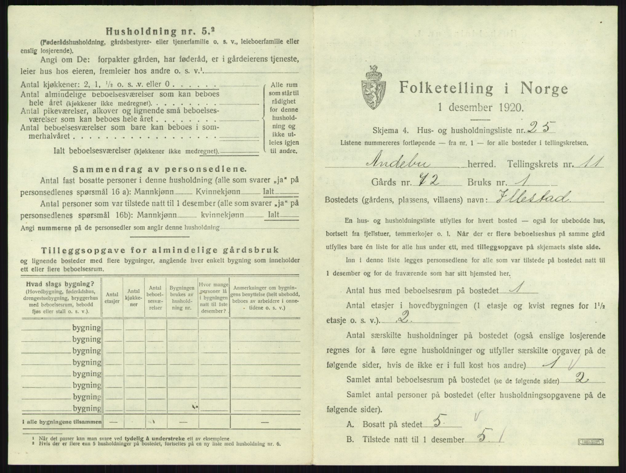 SAKO, Folketelling 1920 for 0719 Andebu herred, 1920, s. 639