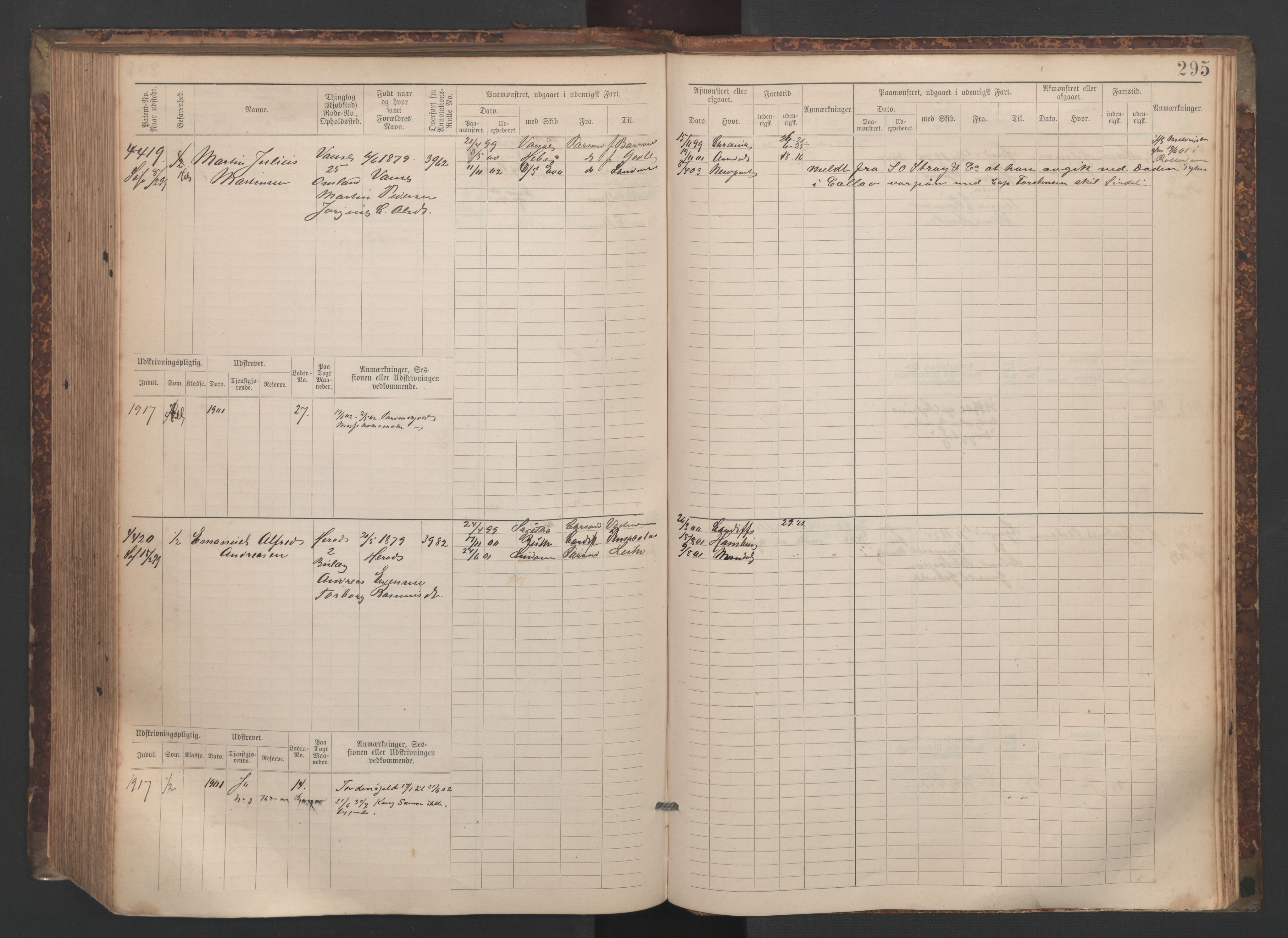 Farsund mønstringskrets, AV/SAK-2031-0017/F/Fb/L0020: Hovedrulle nr 3833-4506, Z-12, 1890-1930, s. 311