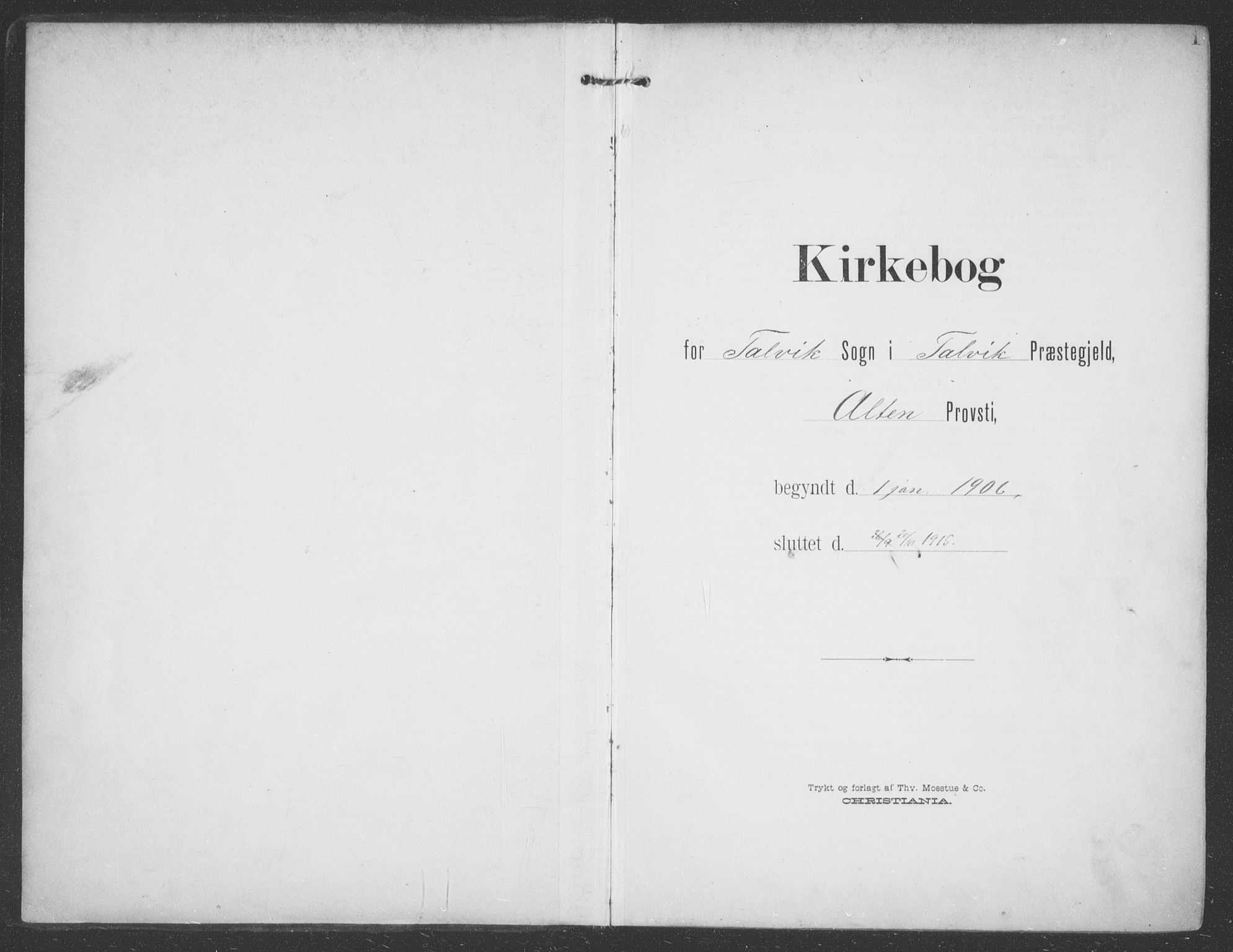 Talvik sokneprestkontor, SATØ/S-1337/H/Ha/L0017kirke: Ministerialbok nr. 17, 1906-1915, s. 1