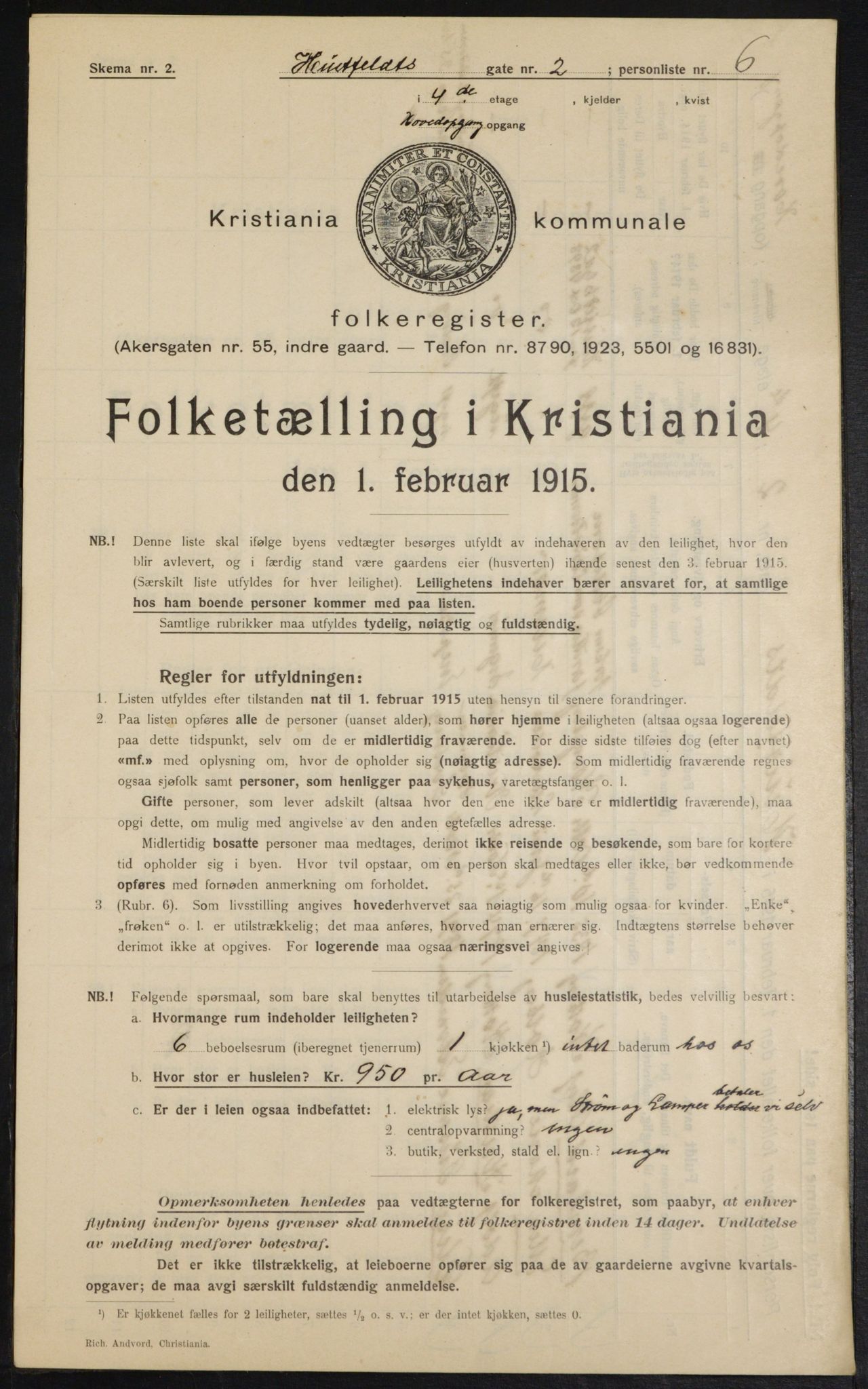 OBA, Kommunal folketelling 1.2.1915 for Kristiania, 1915, s. 41126