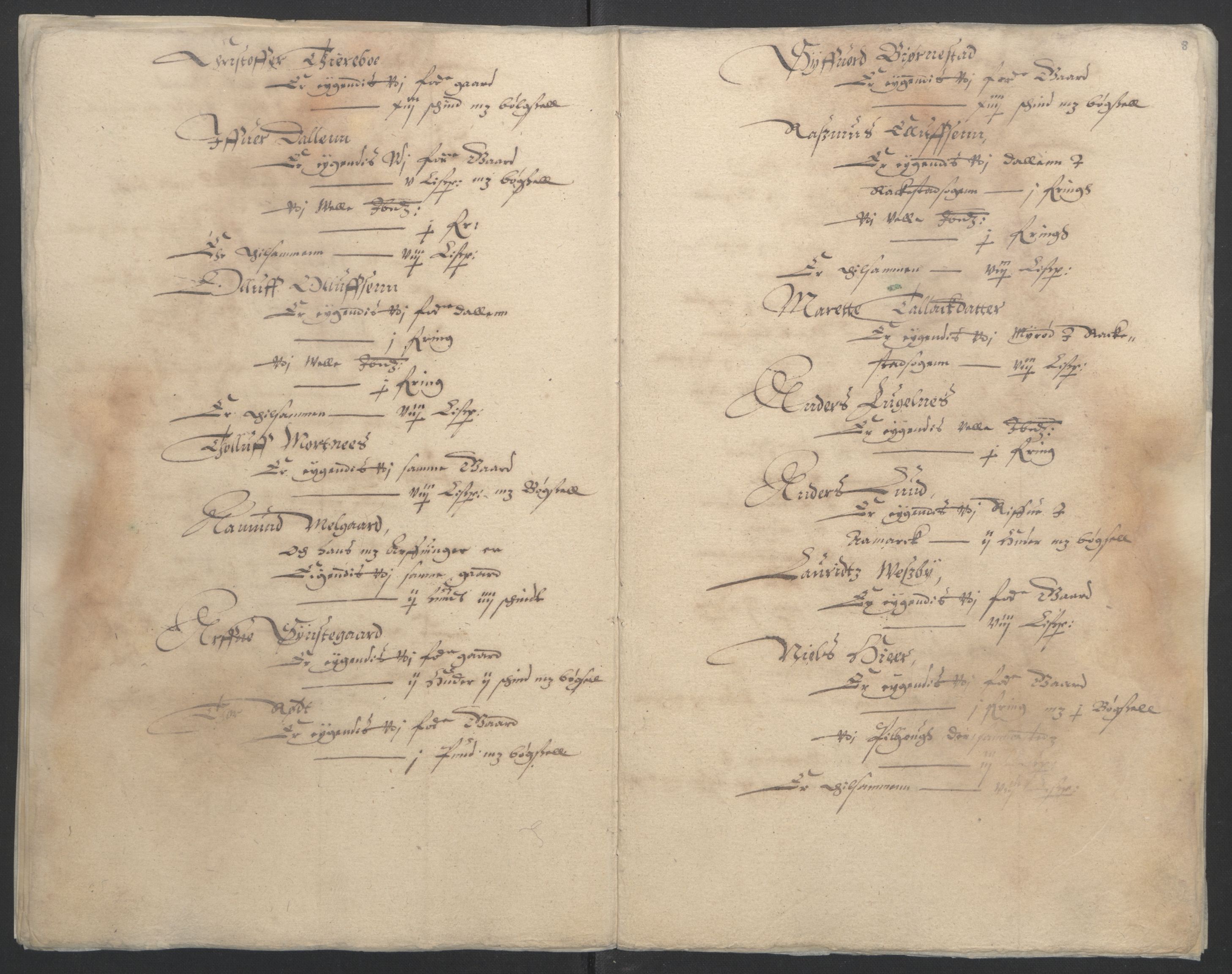Stattholderembetet 1572-1771, AV/RA-EA-2870/Ek/L0009/0001: Jordebøker til utlikning av rosstjeneste 1624-1626: / Odelsjordebøker for noen vikværske len, 1624-1626, s. 12