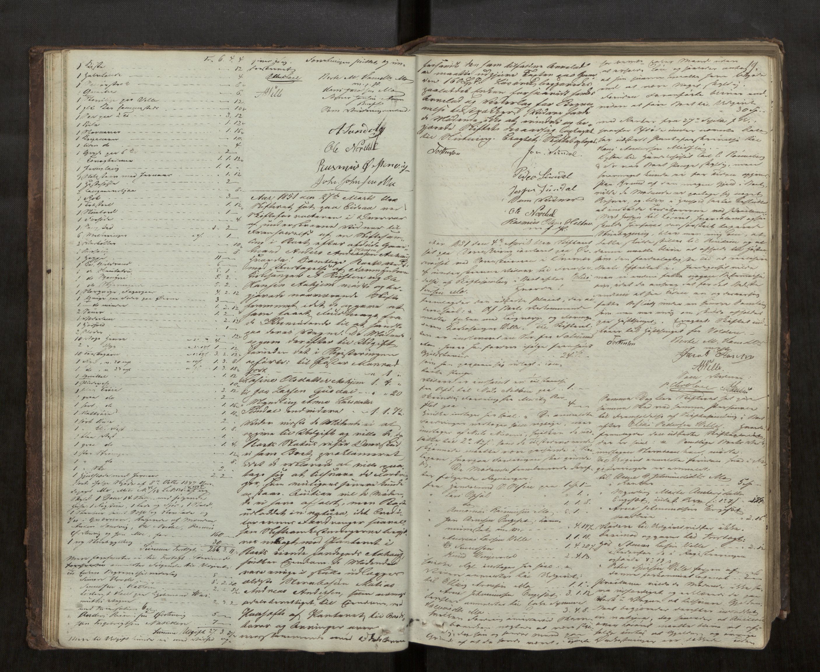 Søre Sunnmøre sorenskriveri, AV/SAT-A-4122/1/3/3B/L0002: Skiftebehandlings- / Skifteforhandlingsprotokollar, 1850-1861, s. 19