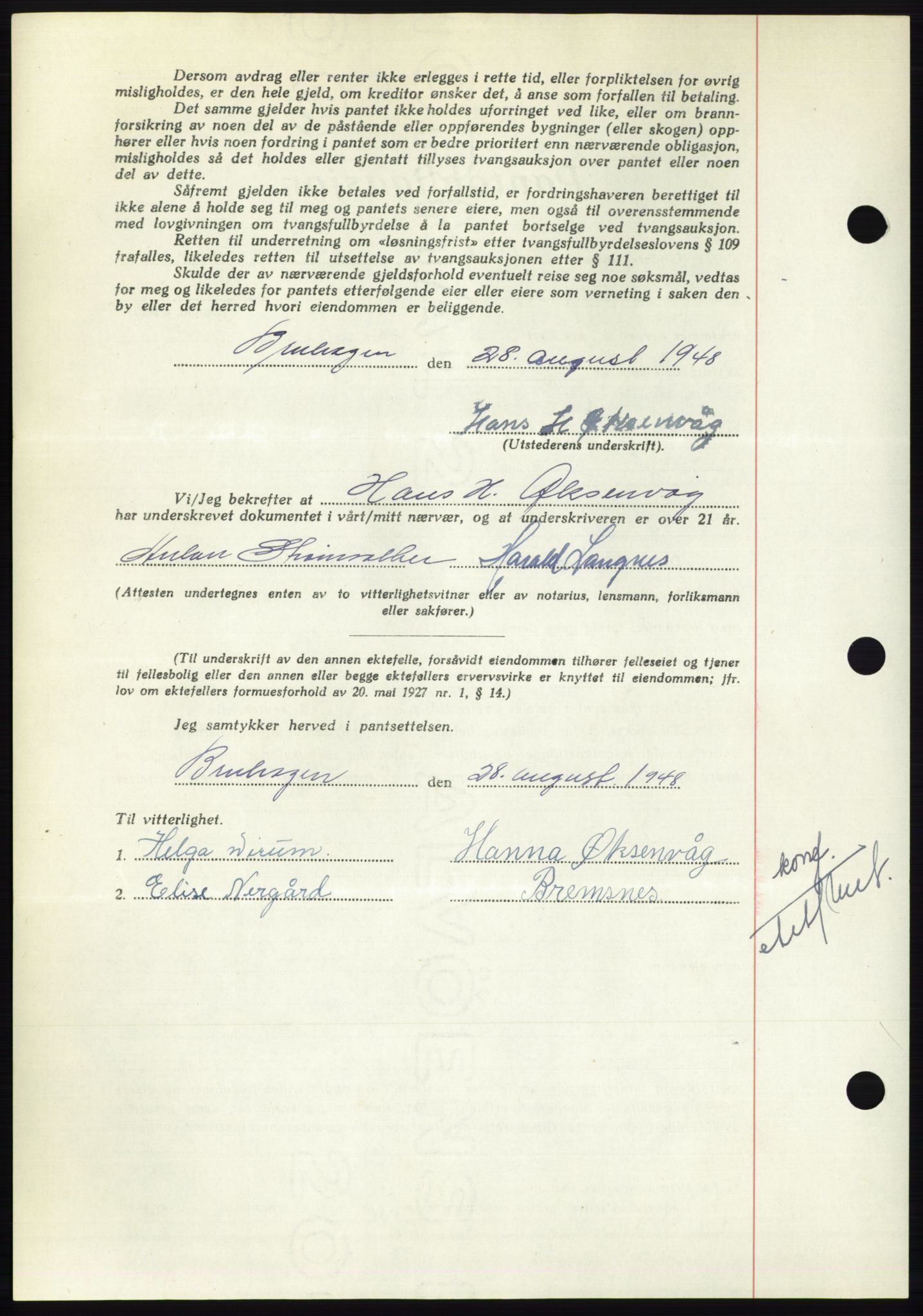 Nordmøre sorenskriveri, AV/SAT-A-4132/1/2/2Ca: Pantebok nr. B99, 1948-1948, Dagboknr: 2653/1948