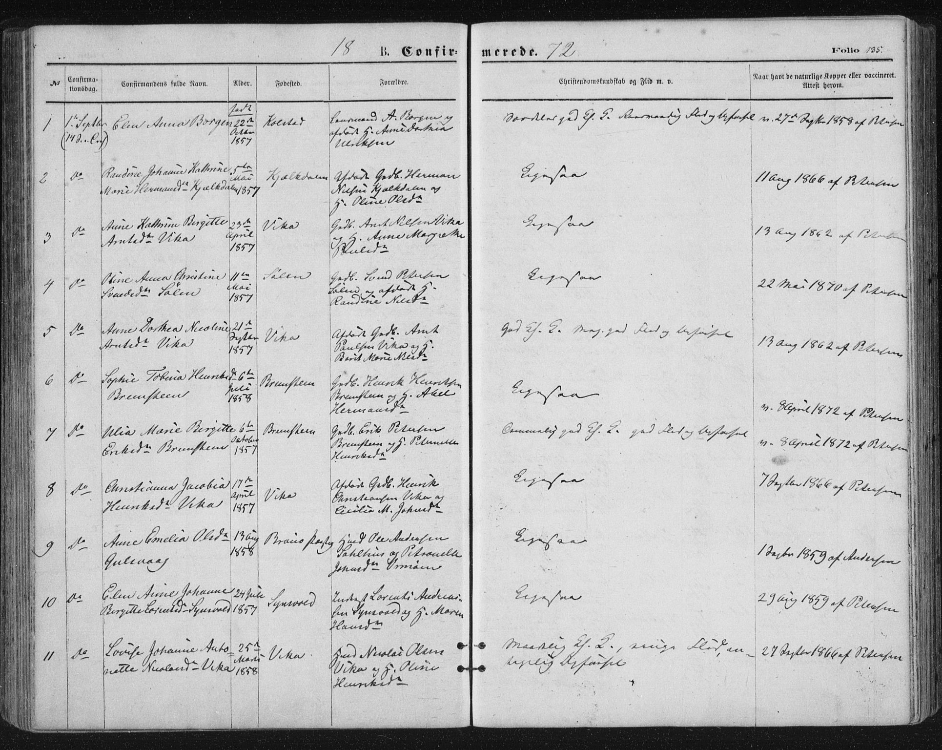 Ministerialprotokoller, klokkerbøker og fødselsregistre - Nordland, SAT/A-1459/816/L0241: Ministerialbok nr. 816A07, 1870-1885, s. 135