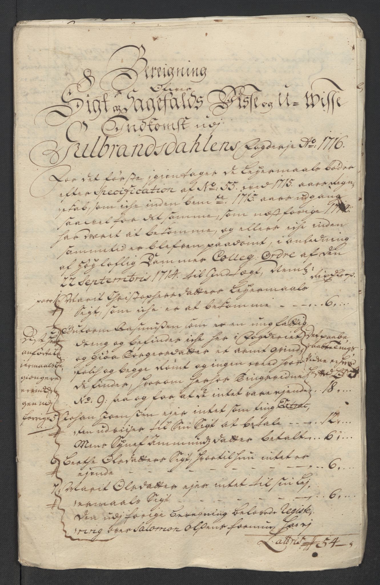 Rentekammeret inntil 1814, Reviderte regnskaper, Fogderegnskap, RA/EA-4092/R17/L1186: Fogderegnskap Gudbrandsdal, 1716, s. 93