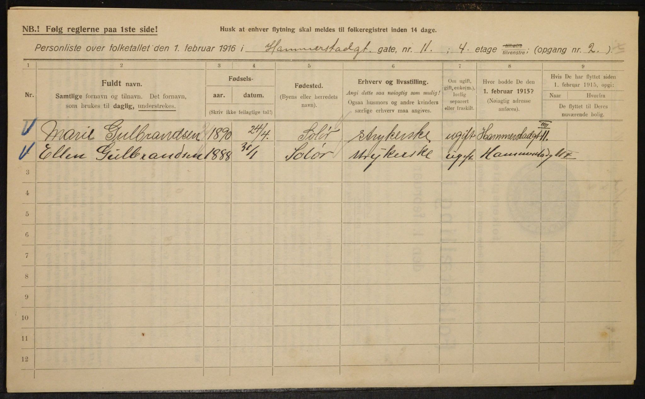 OBA, Kommunal folketelling 1.2.1916 for Kristiania, 1916, s. 35314