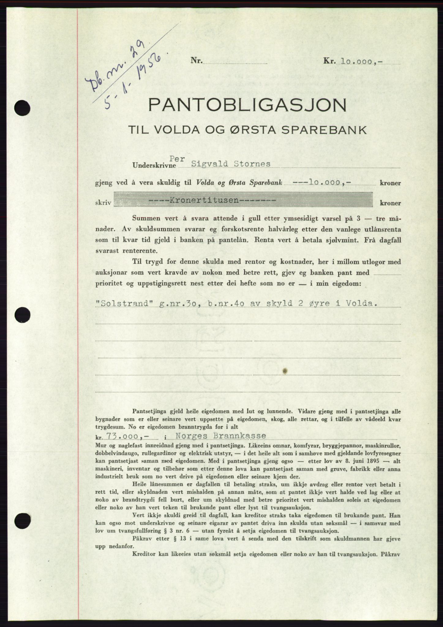 Søre Sunnmøre sorenskriveri, SAT/A-4122/1/2/2C/L0128: Pantebok nr. 16B, 1956-1956, Dagboknr: 29/1956