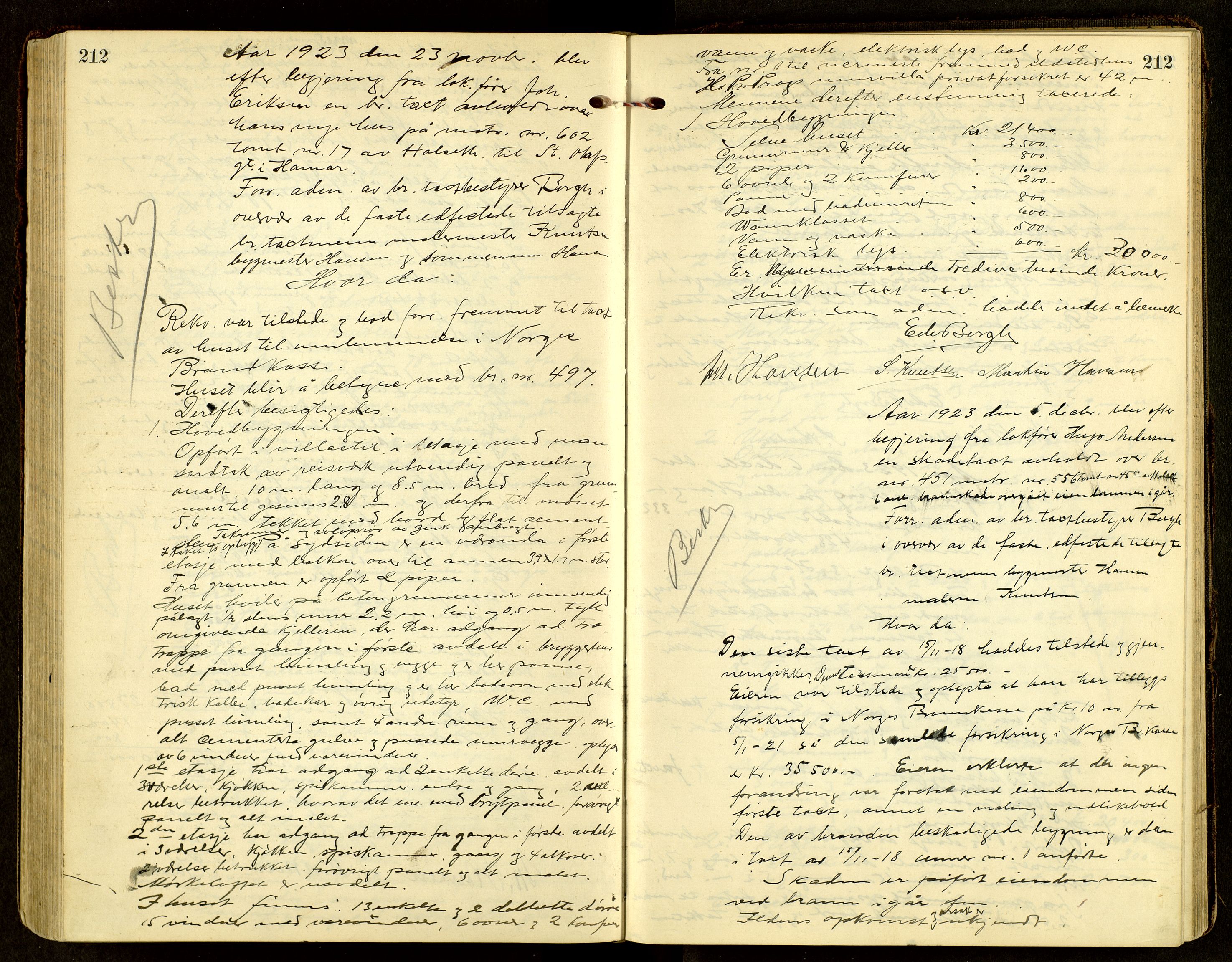 Norges Brannkasse, Hamar, AV/SAH-NBRANH-006/F/Fa/L0008: Branntakstprotokoll, 1917-1927, s. 212