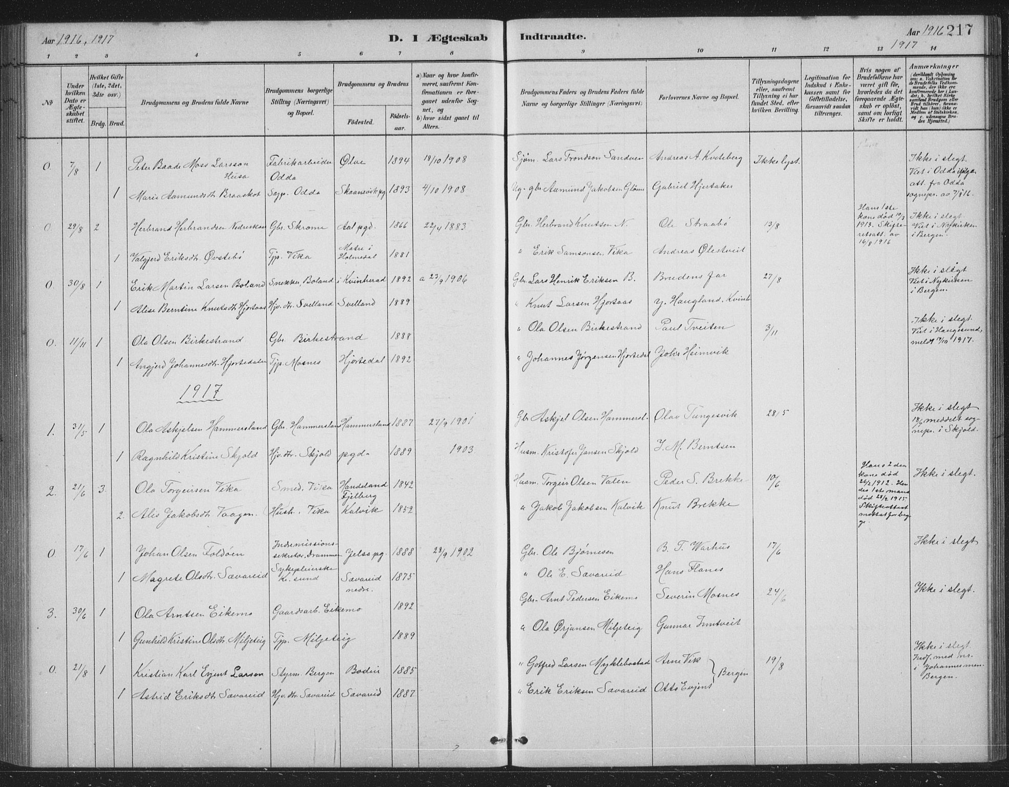 Skånevik sokneprestembete, AV/SAB-A-77801/H/Hab: Klokkerbok nr. B 2, 1881-1920, s. 217