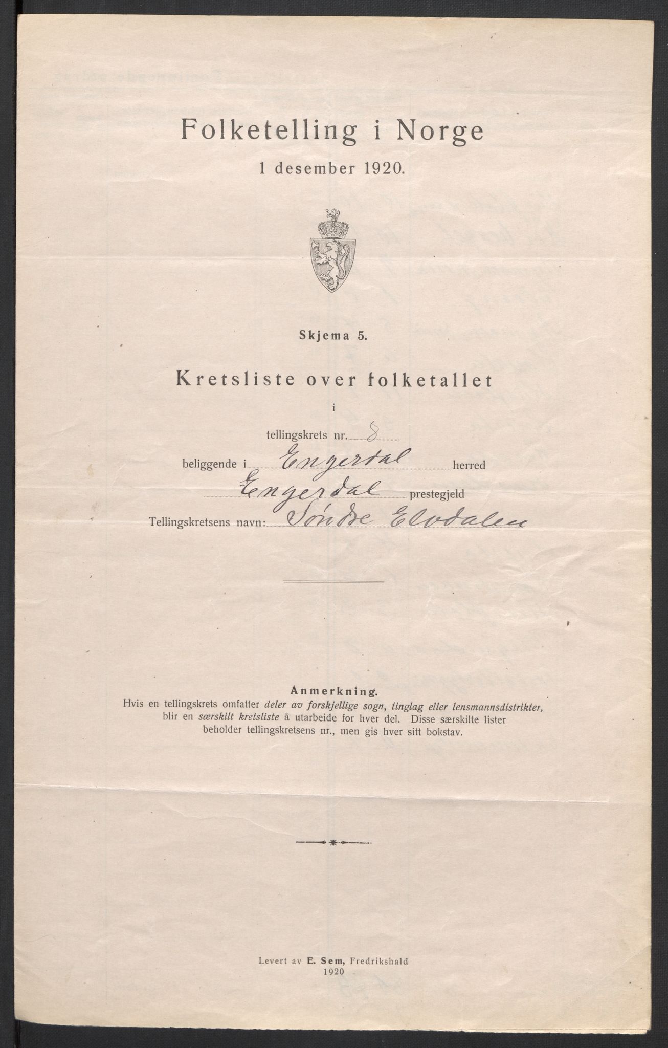 SAH, Folketelling 1920 for 0434 Engerdal herred, 1920, s. 24