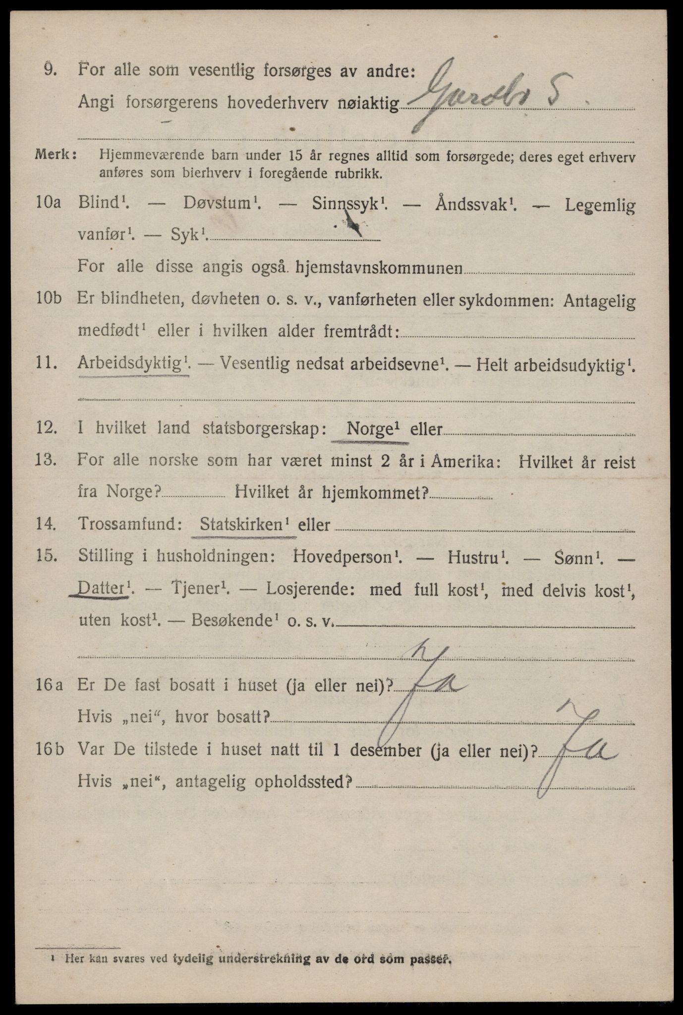 SAKO, Folketelling 1920 for 0827 Hjartdal herred, 1920, s. 2189