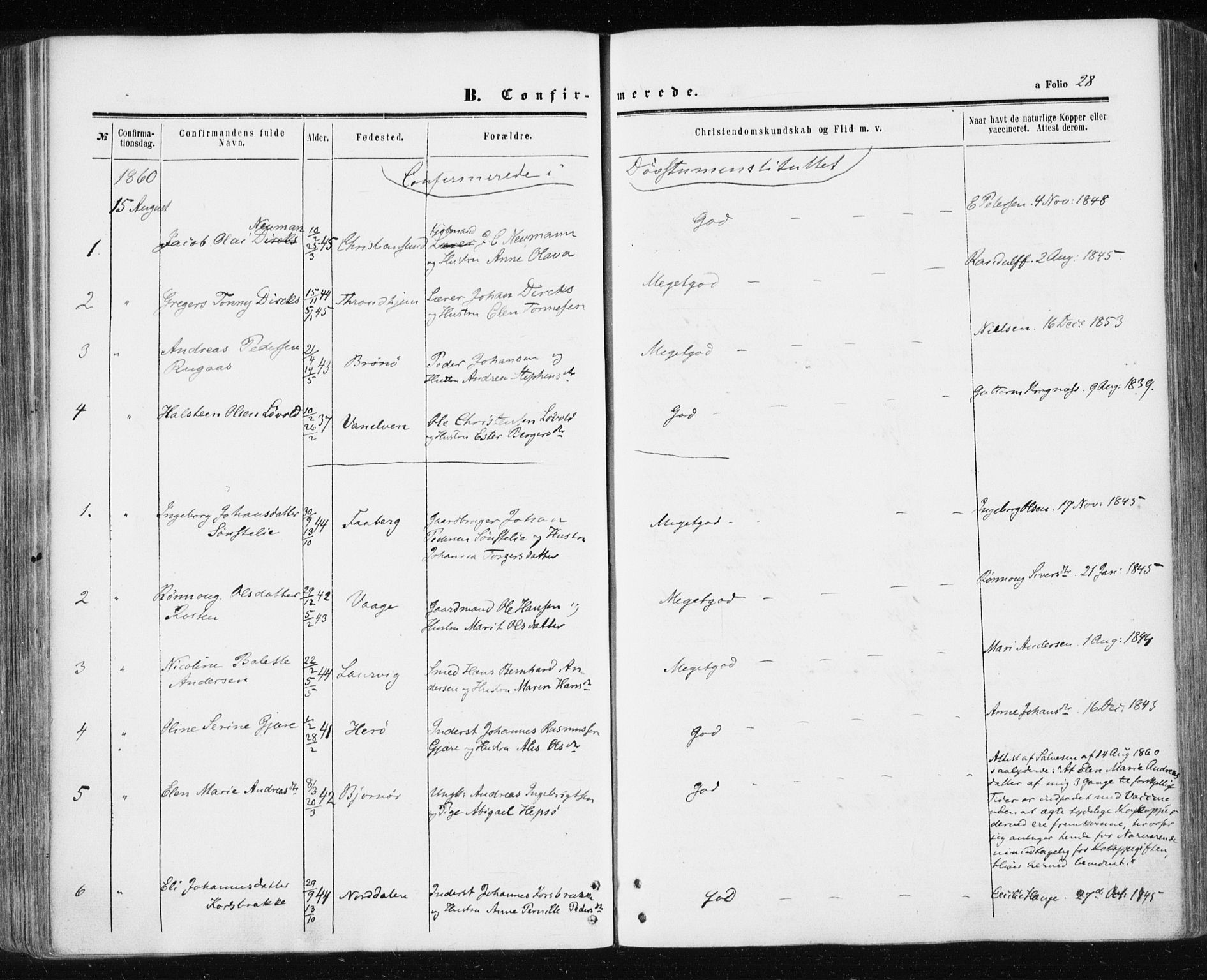 Ministerialprotokoller, klokkerbøker og fødselsregistre - Sør-Trøndelag, AV/SAT-A-1456/601/L0053: Ministerialbok nr. 601A21, 1857-1865, s. 28