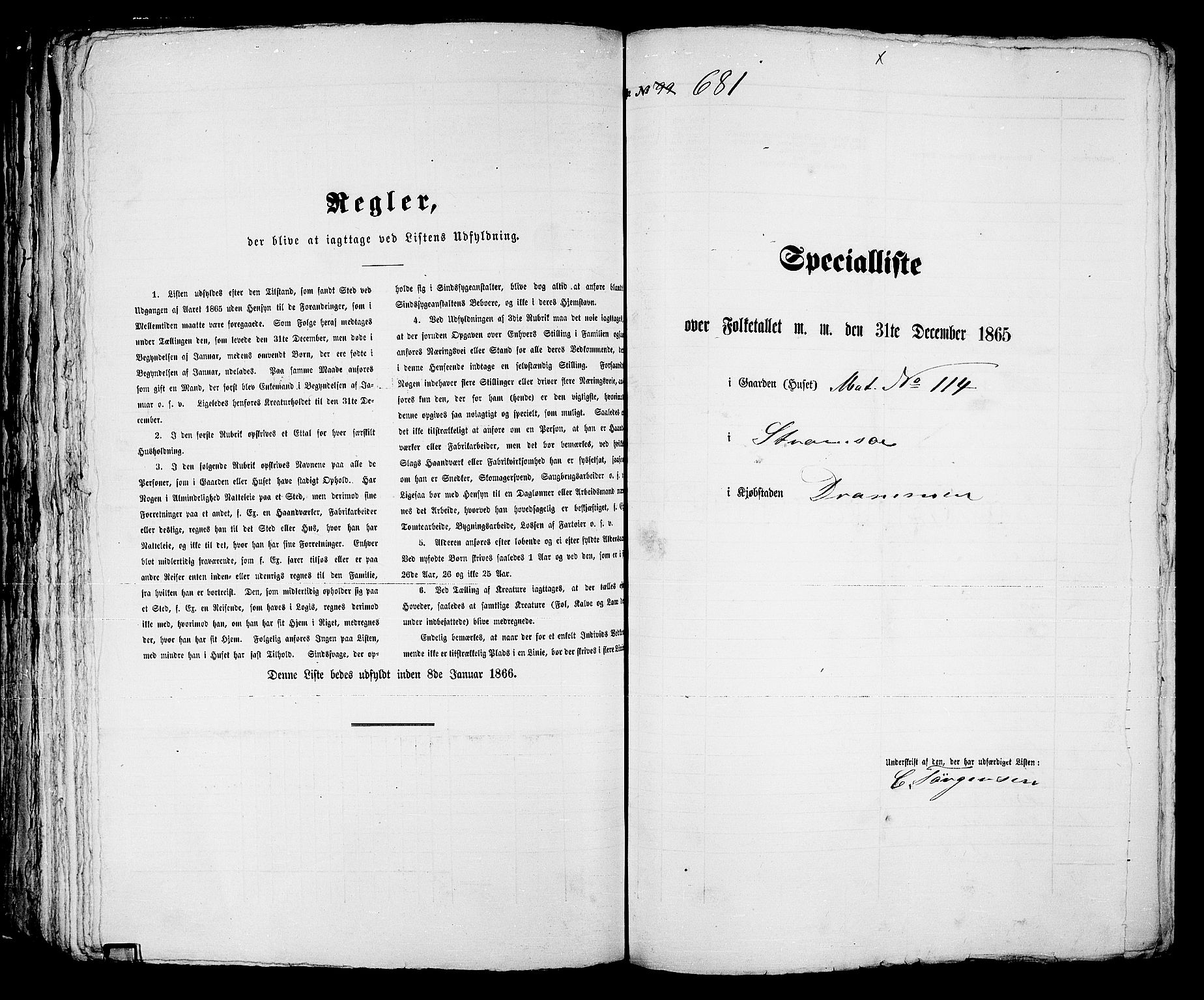 RA, Folketelling 1865 for 0602bP Strømsø prestegjeld i Drammen kjøpstad, 1865, s. 177