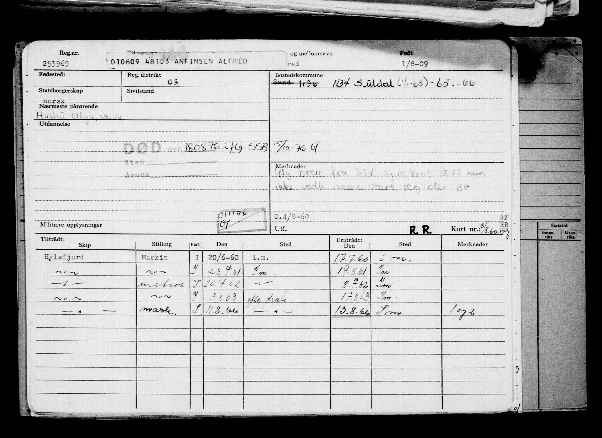 Direktoratet for sjømenn, AV/RA-S-3545/G/Gb/L0085: Hovedkort, 1909, s. 3
