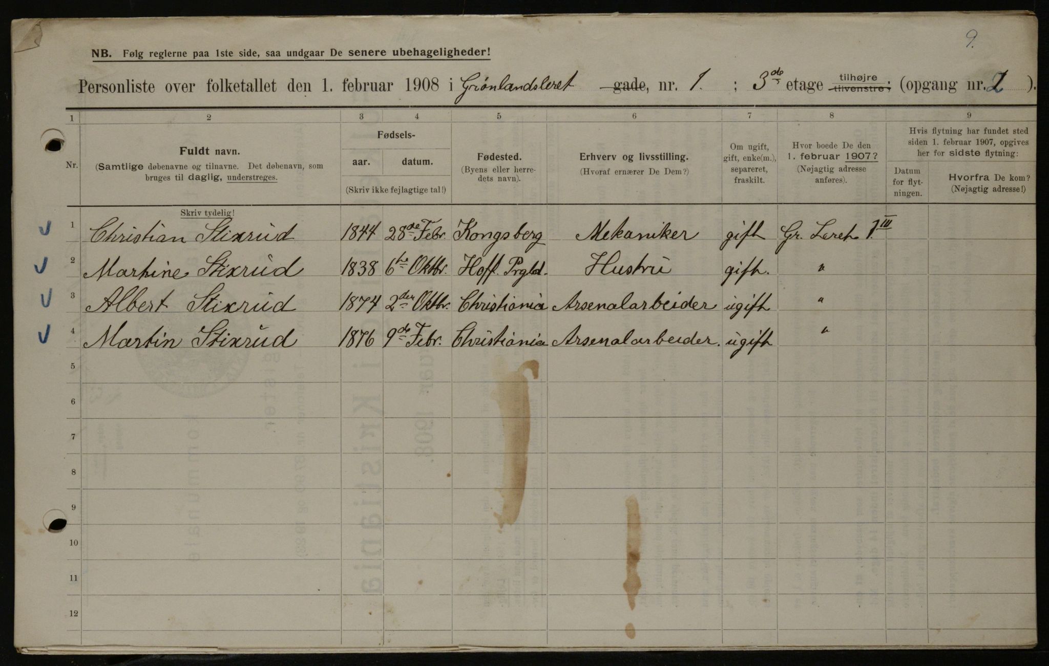 OBA, Kommunal folketelling 1.2.1908 for Kristiania kjøpstad, 1908, s. 28475