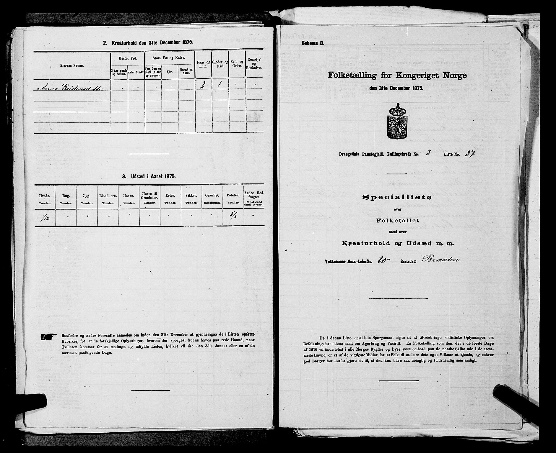 SAKO, Folketelling 1875 for 0817P Drangedal prestegjeld, 1875, s. 402