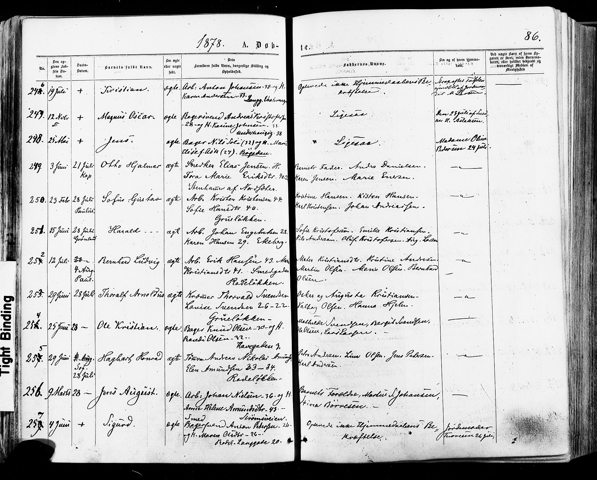 Østre Aker prestekontor Kirkebøker, AV/SAO-A-10840/F/Fa/L0004: Ministerialbok nr. I 4, 1876-1889, s. 86