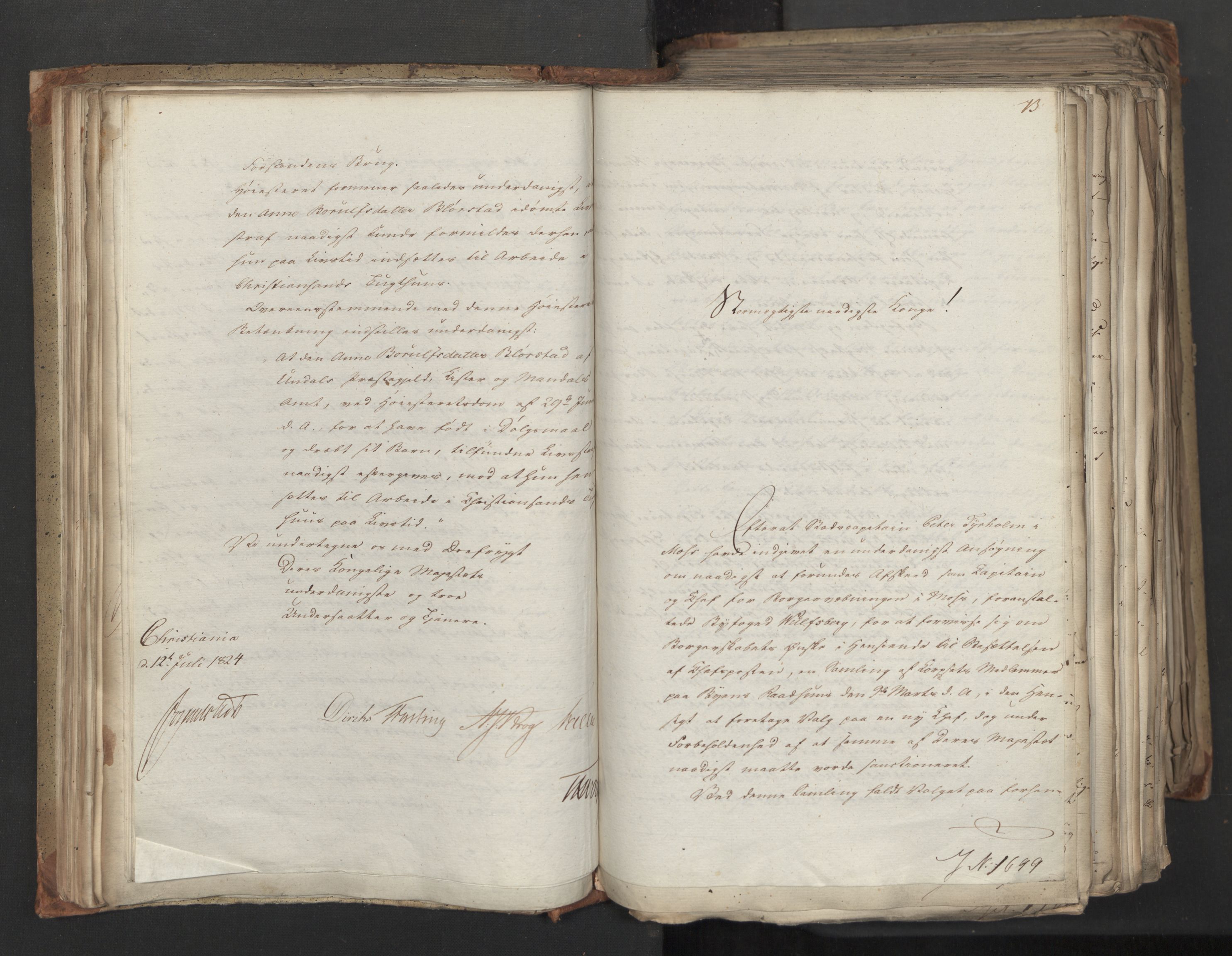 Statsrådsavdelingen i Stockholm, AV/RA-S-1003/D/Da/L0039: Regjeringsinnstillinger nr. 1661-1946, 1824, s. 95
