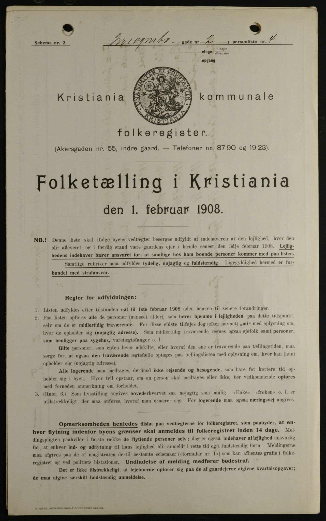 OBA, Kommunal folketelling 1.2.1908 for Kristiania kjøpstad, 1908, s. 39503