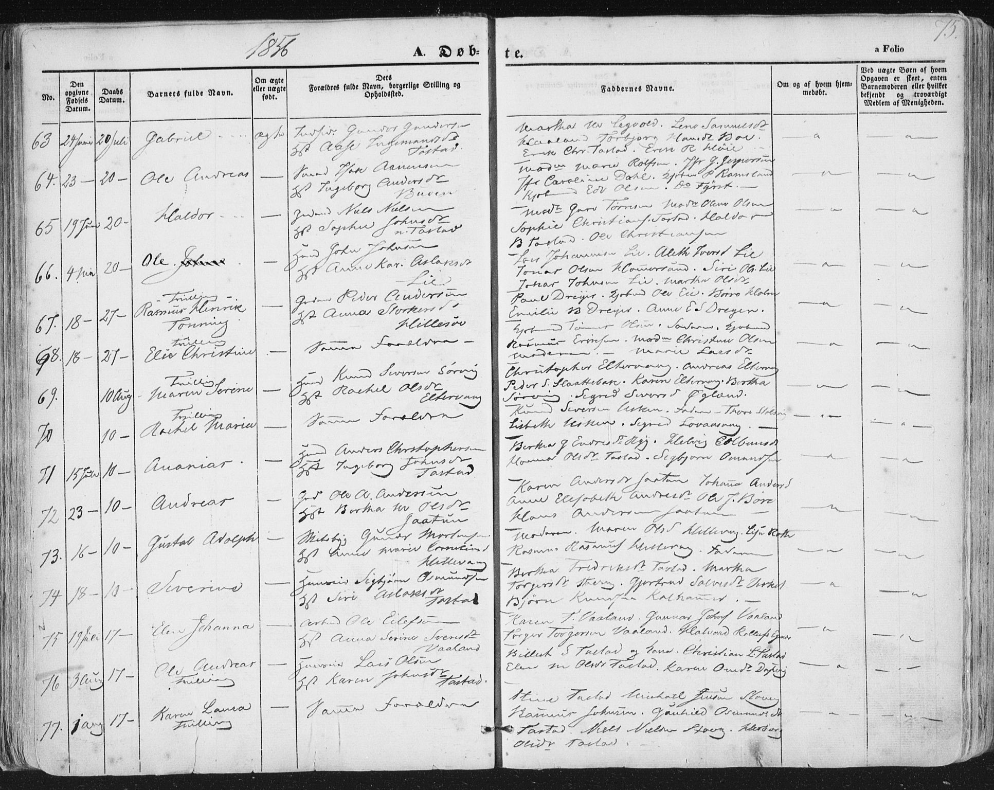 Hetland sokneprestkontor, AV/SAST-A-101826/30/30BA/L0002: Ministerialbok nr. A 2, 1849-1869, s. 75