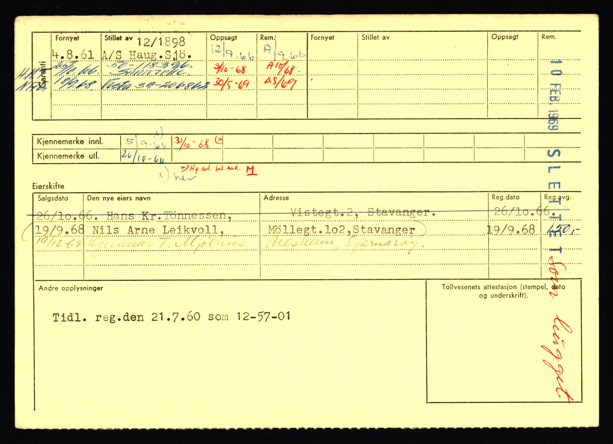 Stavanger trafikkstasjon, SAST/A-101942/0/F/L0071: L-80500 - L-82199, 1930-1971, s. 1010