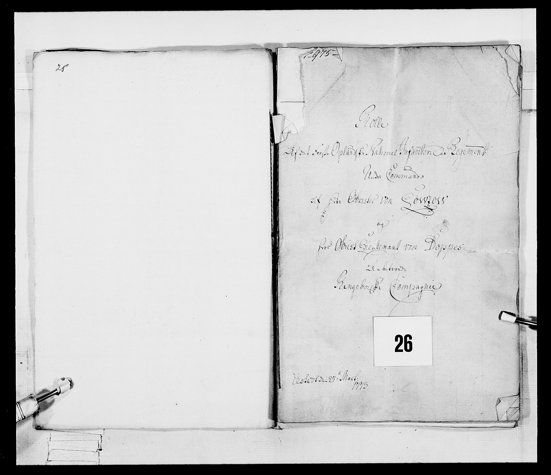 Generalitets- og kommissariatskollegiet, Det kongelige norske kommissariatskollegium, RA/EA-5420/E/Eh/L0058: 1. Opplandske nasjonale infanteriregiment, 1772-1774, s. 249