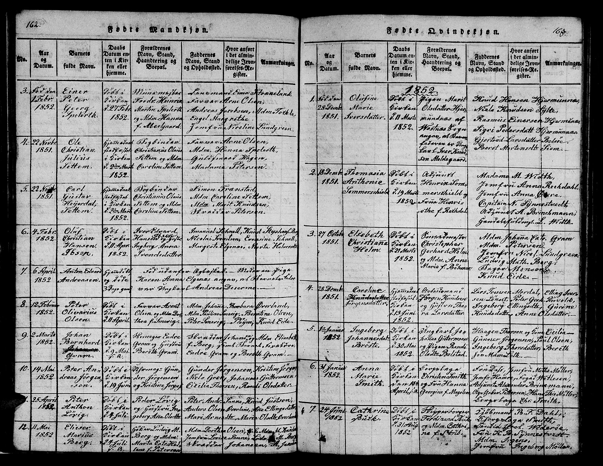 Ministerialprotokoller, klokkerbøker og fødselsregistre - Møre og Romsdal, SAT/A-1454/558/L0700: Klokkerbok nr. 558C01, 1818-1868, s. 162-163