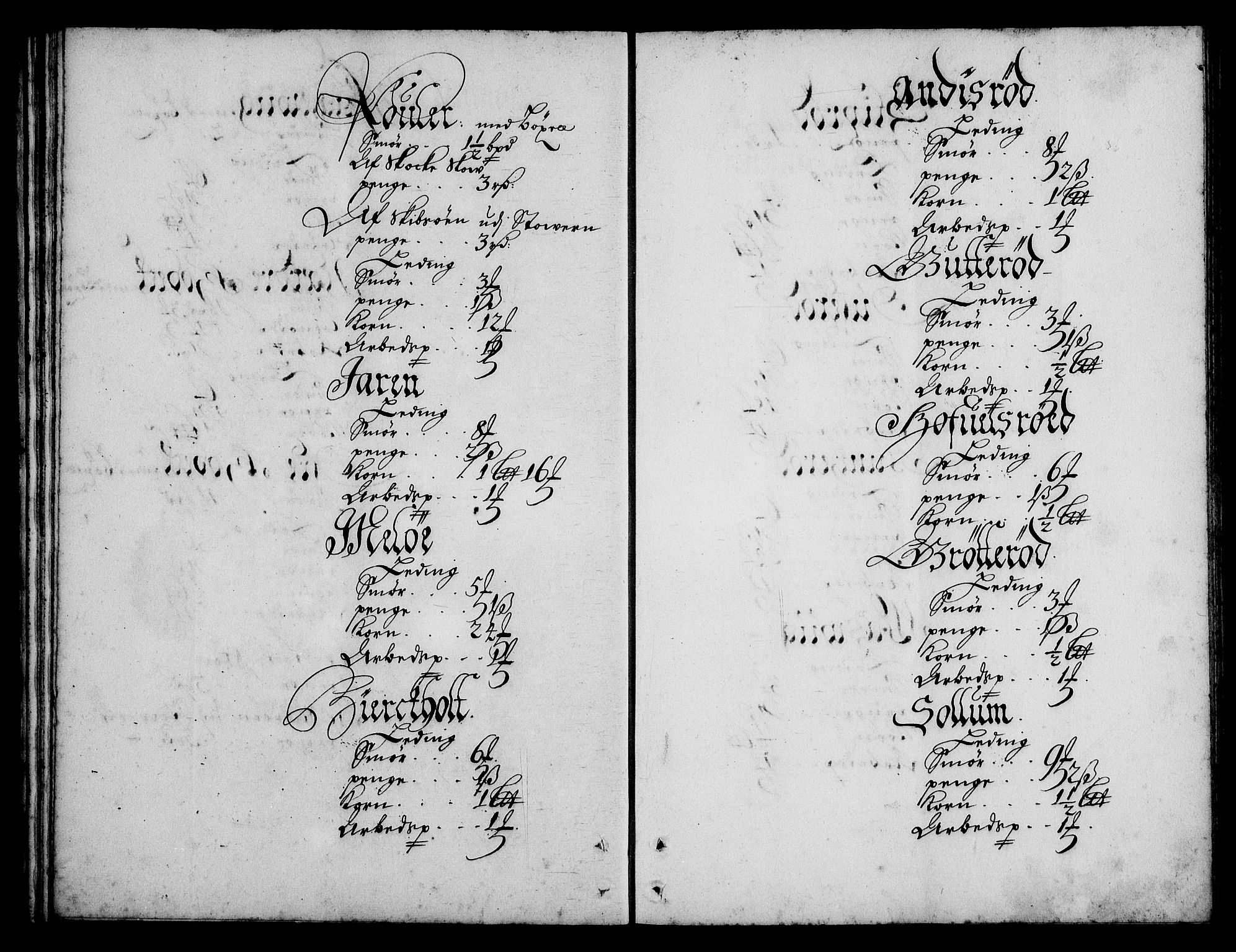 Rentekammeret inntil 1814, Realistisk ordnet avdeling, AV/RA-EA-4070/N/Na/L0003/0007: [XI h]: Tønsbergs amt og Larvik grevskaps jordebøker: / Larvik grevskaps jordebok, 1692