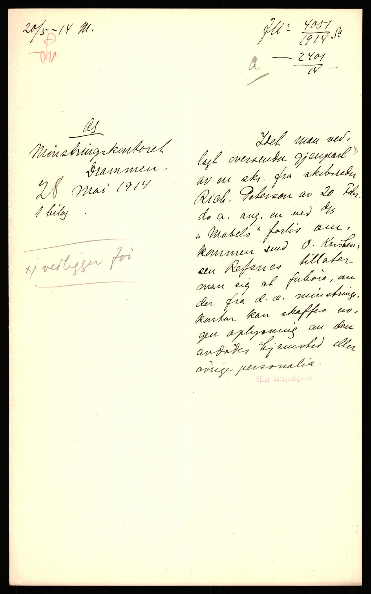 Handelsdepartementet, Sjøfartsavdelingen, 1. sjømannskontor, AV/RA-S-1405/D/Dm/L0010: Forliste skip Lar - Min, 1906-1920, s. 531