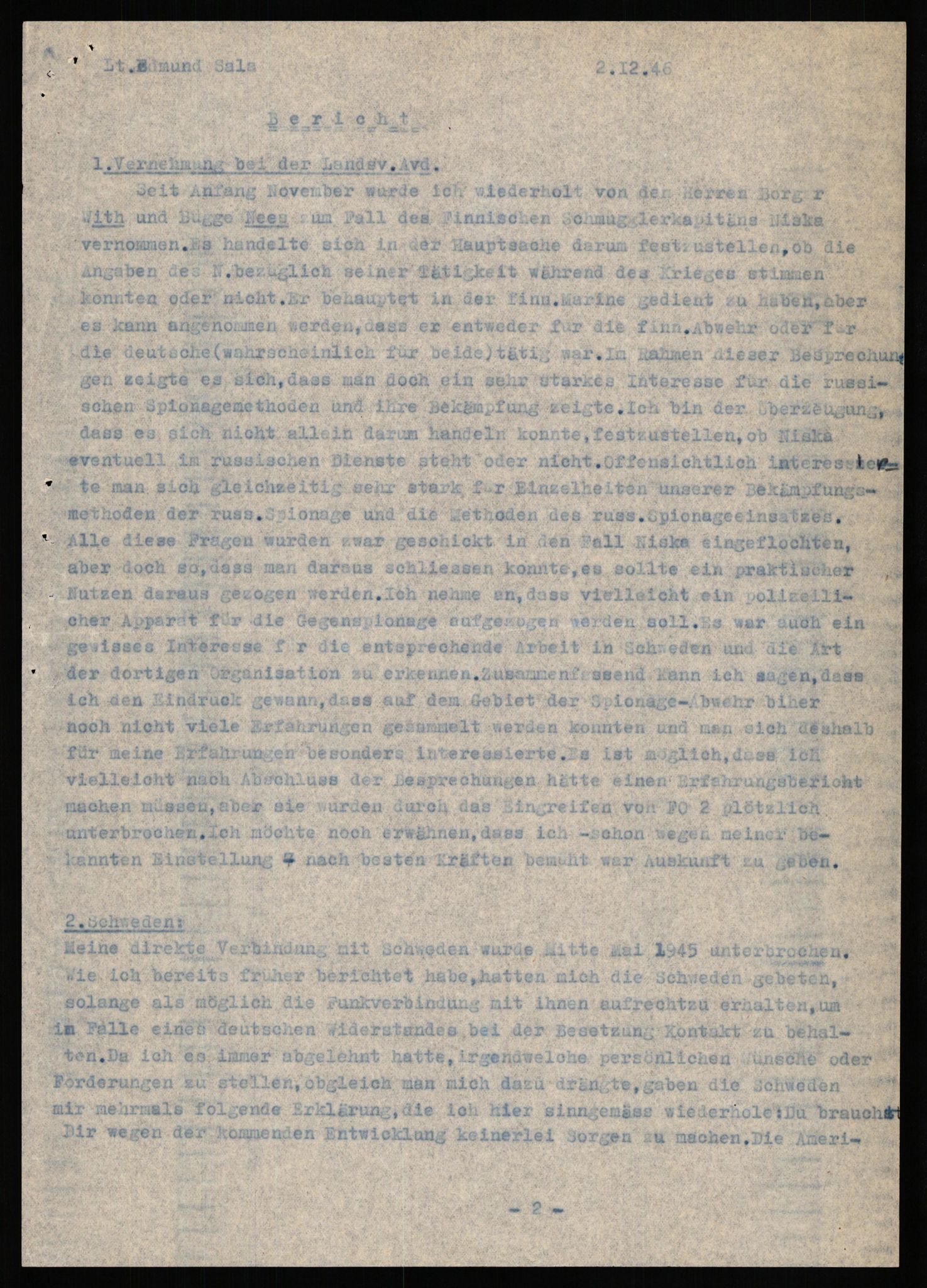 Forsvaret, Forsvarets overkommando II, RA/RAFA-3915/D/Db/L0028: CI Questionaires. Tyske okkupasjonsstyrker i Norge. Tyskere., 1945-1946, s. 439