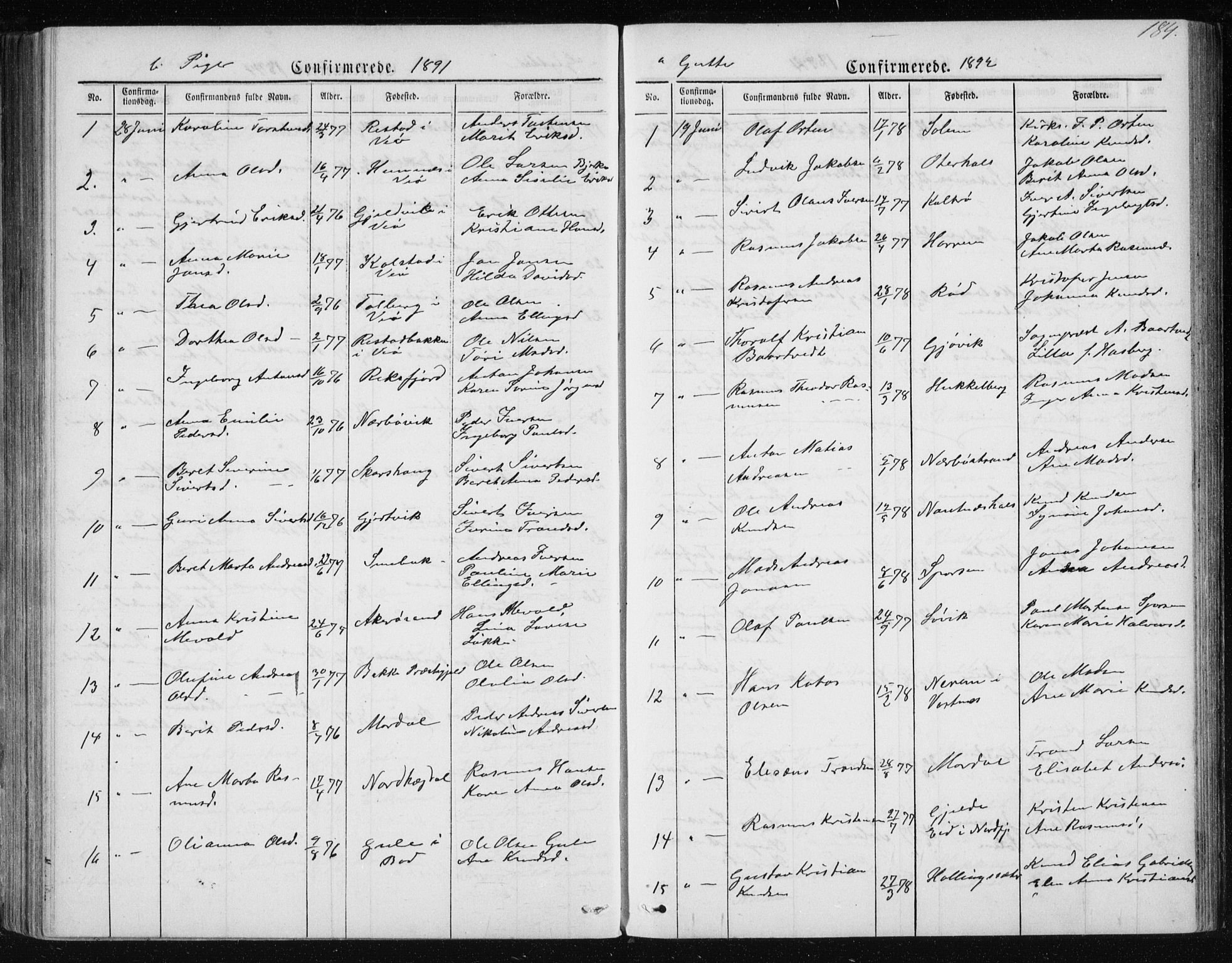 Ministerialprotokoller, klokkerbøker og fødselsregistre - Møre og Romsdal, SAT/A-1454/560/L0724: Klokkerbok nr. 560C01, 1867-1892, s. 184