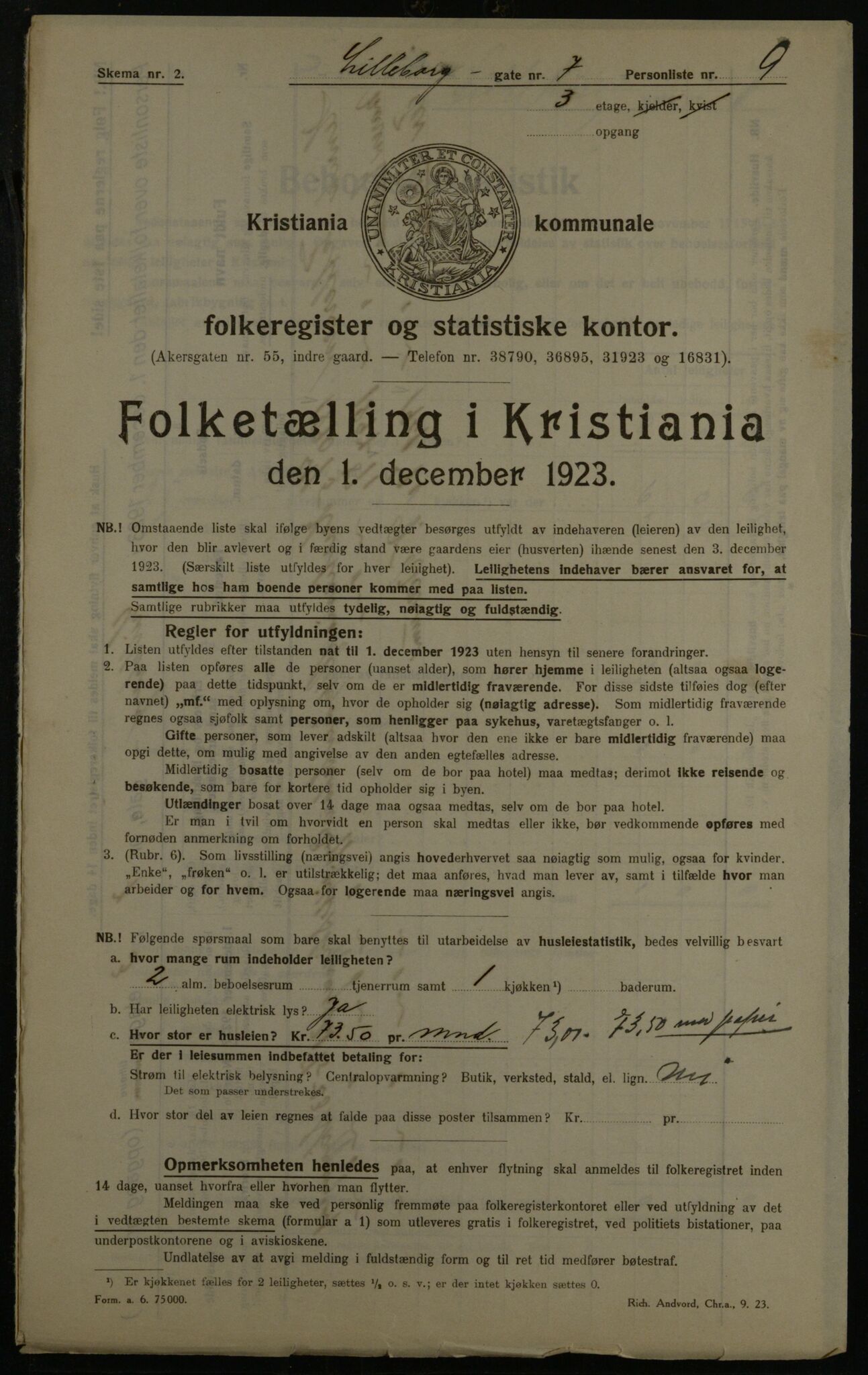 OBA, Kommunal folketelling 1.12.1923 for Kristiania, 1923, s. 63901