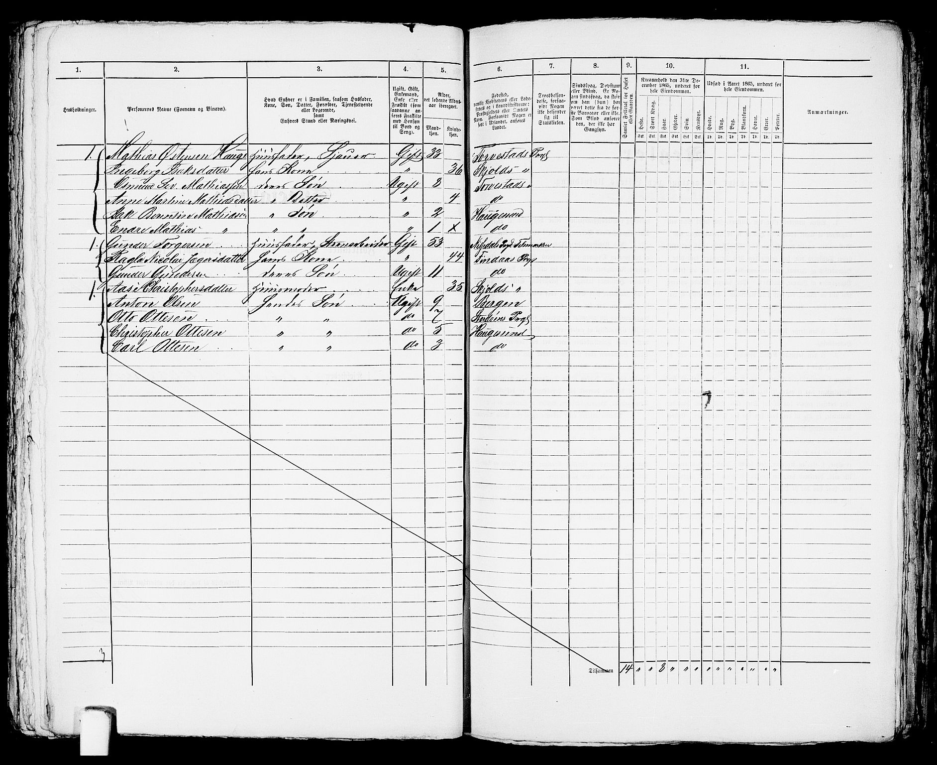 RA, Folketelling 1865 for 1106B Torvastad prestegjeld, Haugesund ladested, 1865, s. 334