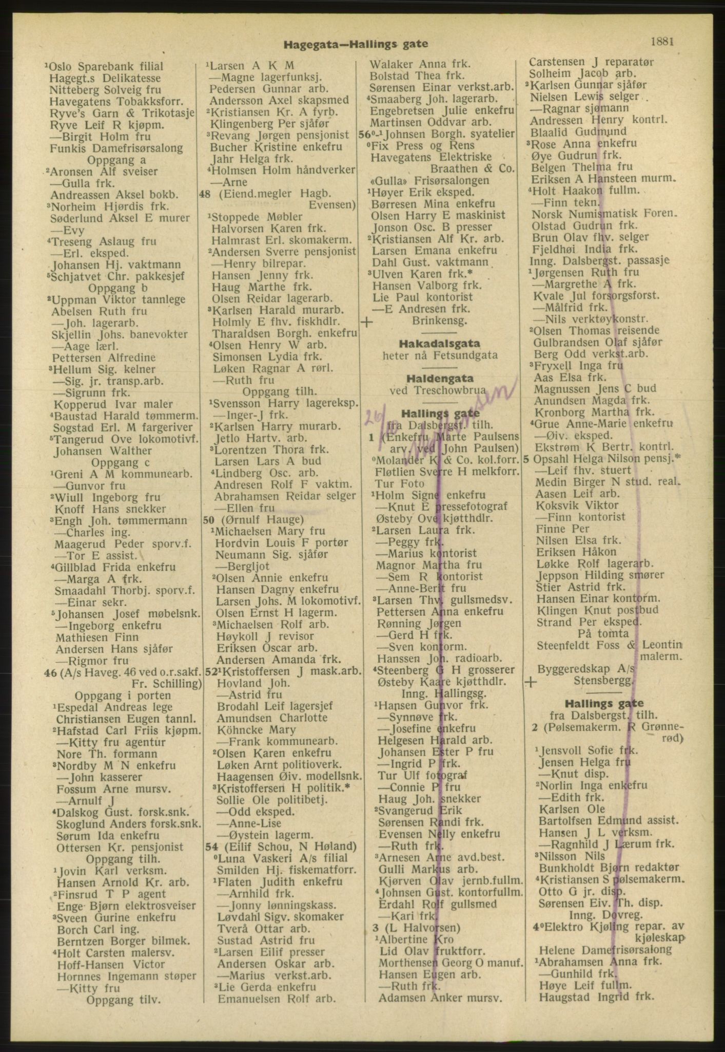 Kristiania/Oslo adressebok, PUBL/-, 1953, s. 1881