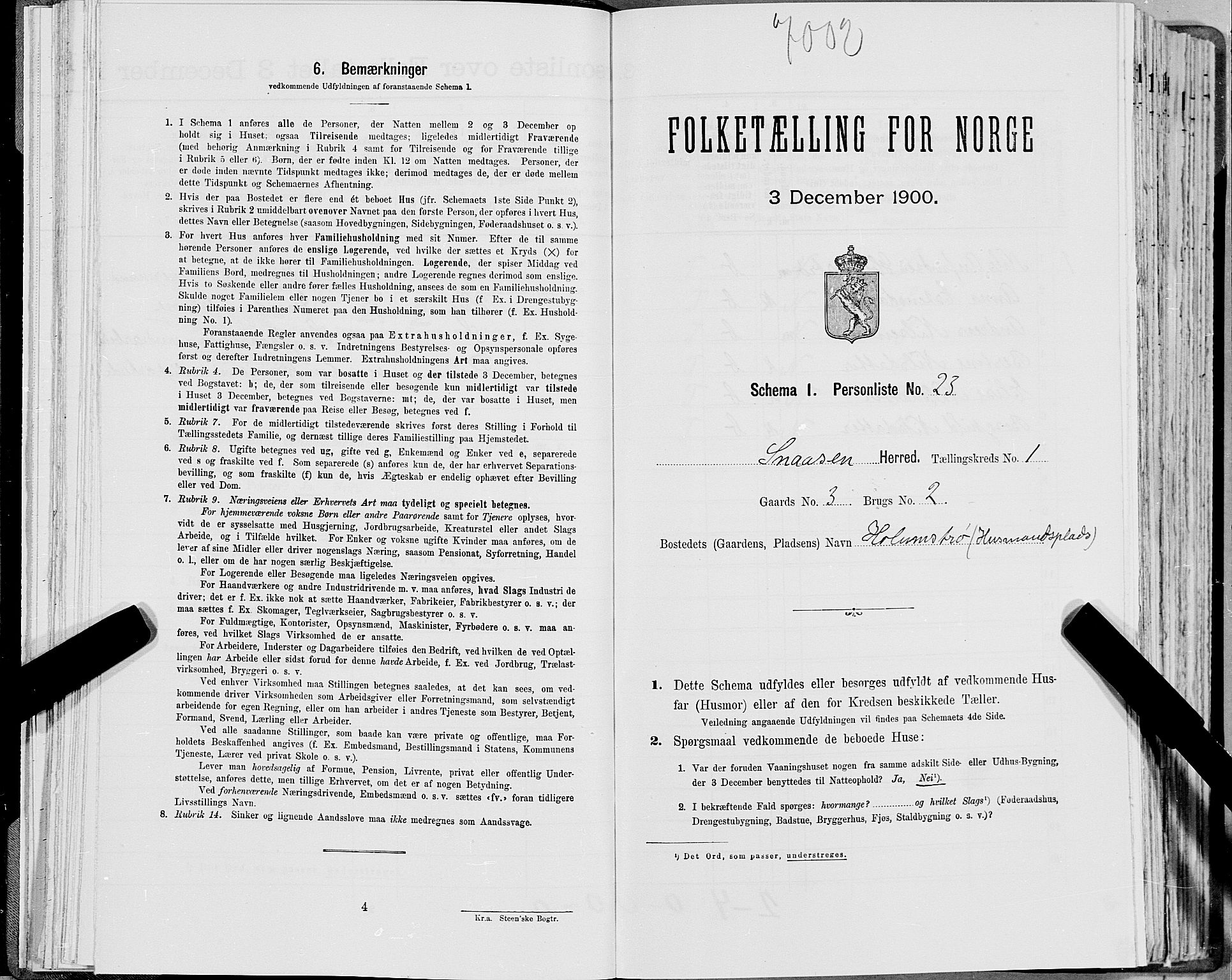 SAT, Folketelling 1900 for 1736 Snåsa herred, 1900, s. 87
