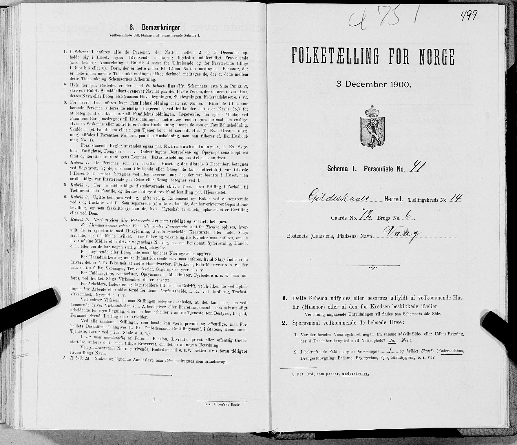 SAT, Folketelling 1900 for 1838 Gildeskål herred, 1900, s. 1482