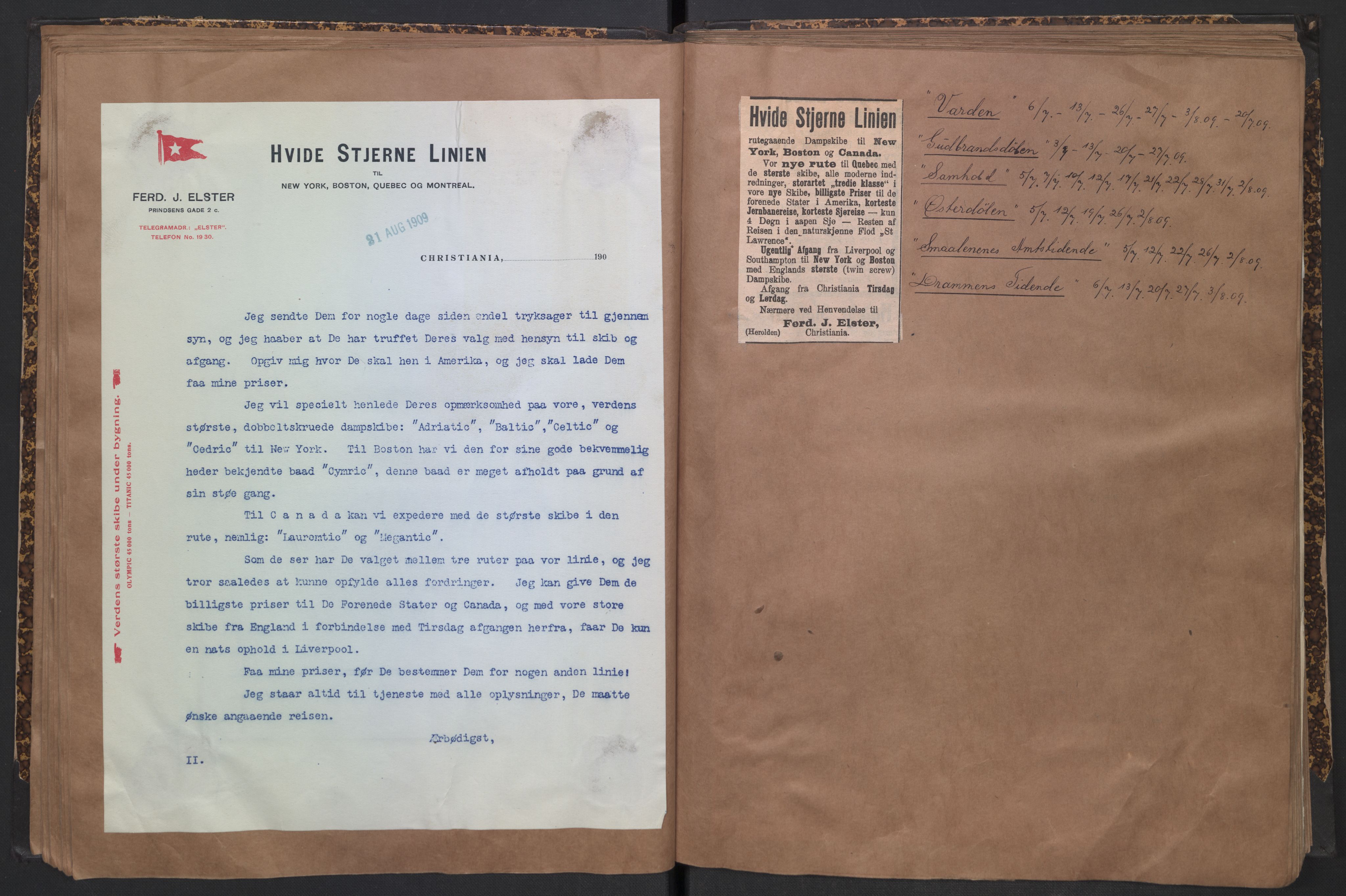 White Star-linjen, AV/SAO-PAO-0201/D/Dc/L0001: Utklippingsbok, 1909-1924, s. 32