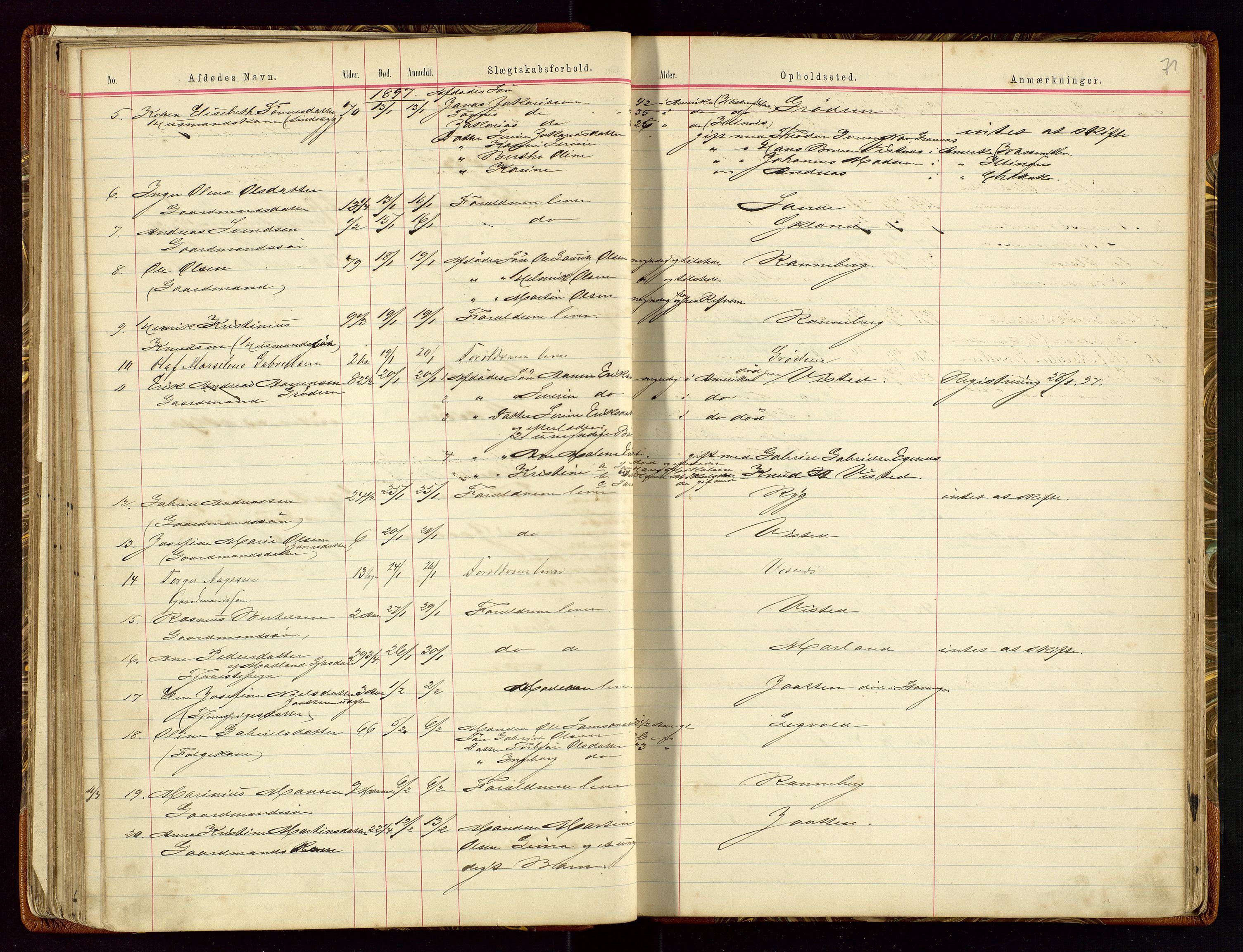 Hetland lensmannskontor, AV/SAST-A-100101/Gga/L0001: Dødsfallprotokoll, 1883-1910, s. 71