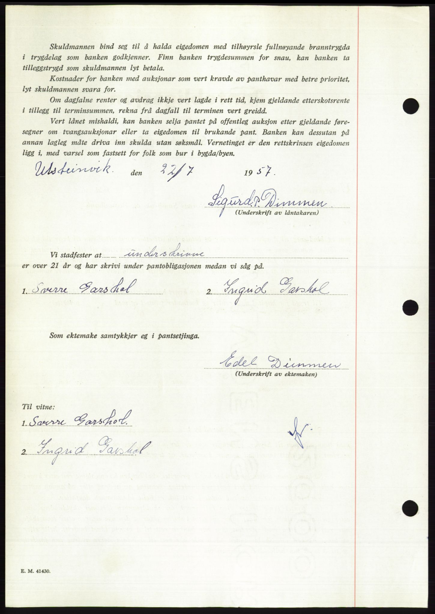 Søre Sunnmøre sorenskriveri, AV/SAT-A-4122/1/2/2C/L0130: Pantebok nr. 18B, 1957-1958, Dagboknr: 1739/1957