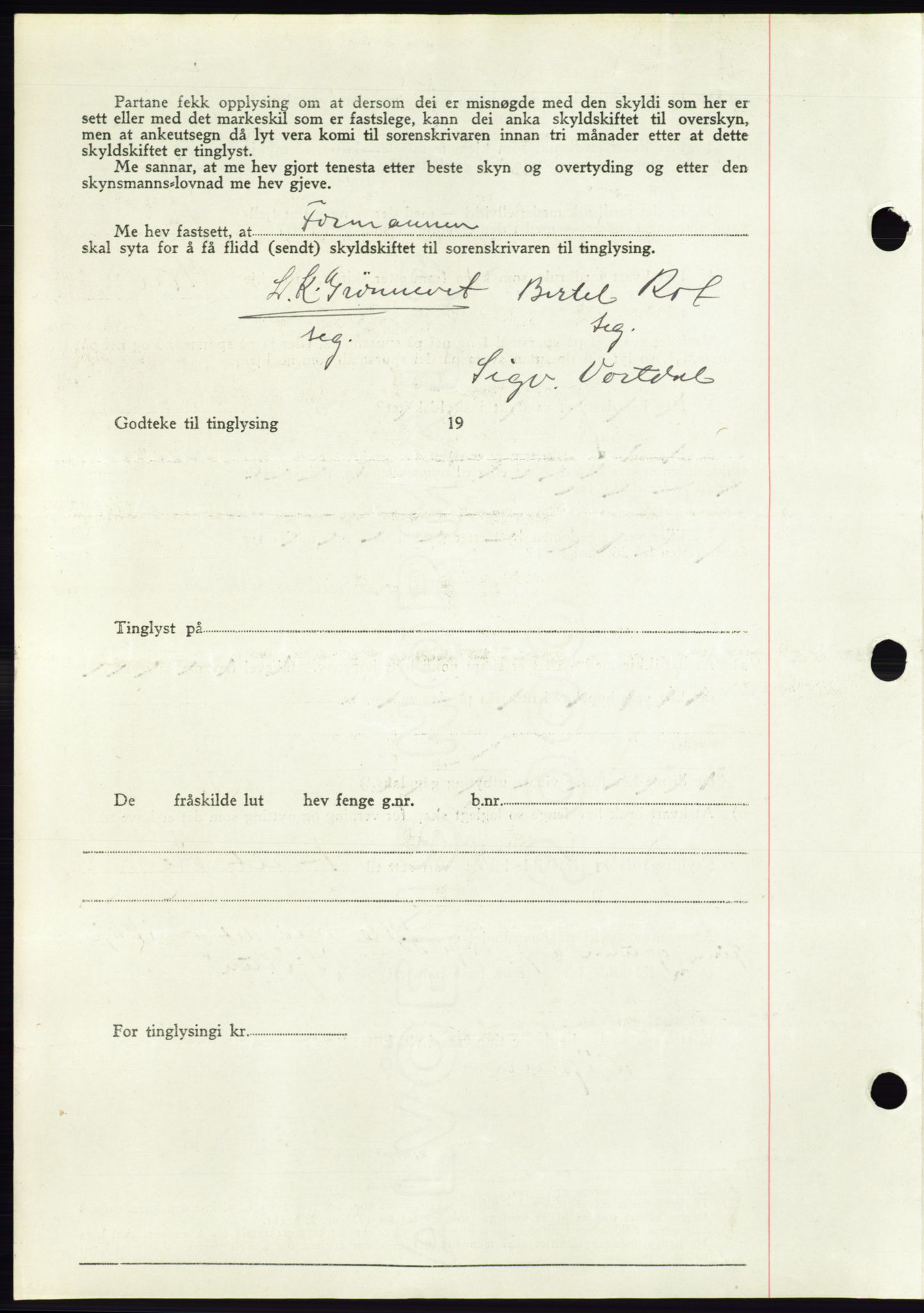 Søre Sunnmøre sorenskriveri, AV/SAT-A-4122/1/2/2C/L0075: Pantebok nr. 1A, 1943-1943, Dagboknr: 919/1943